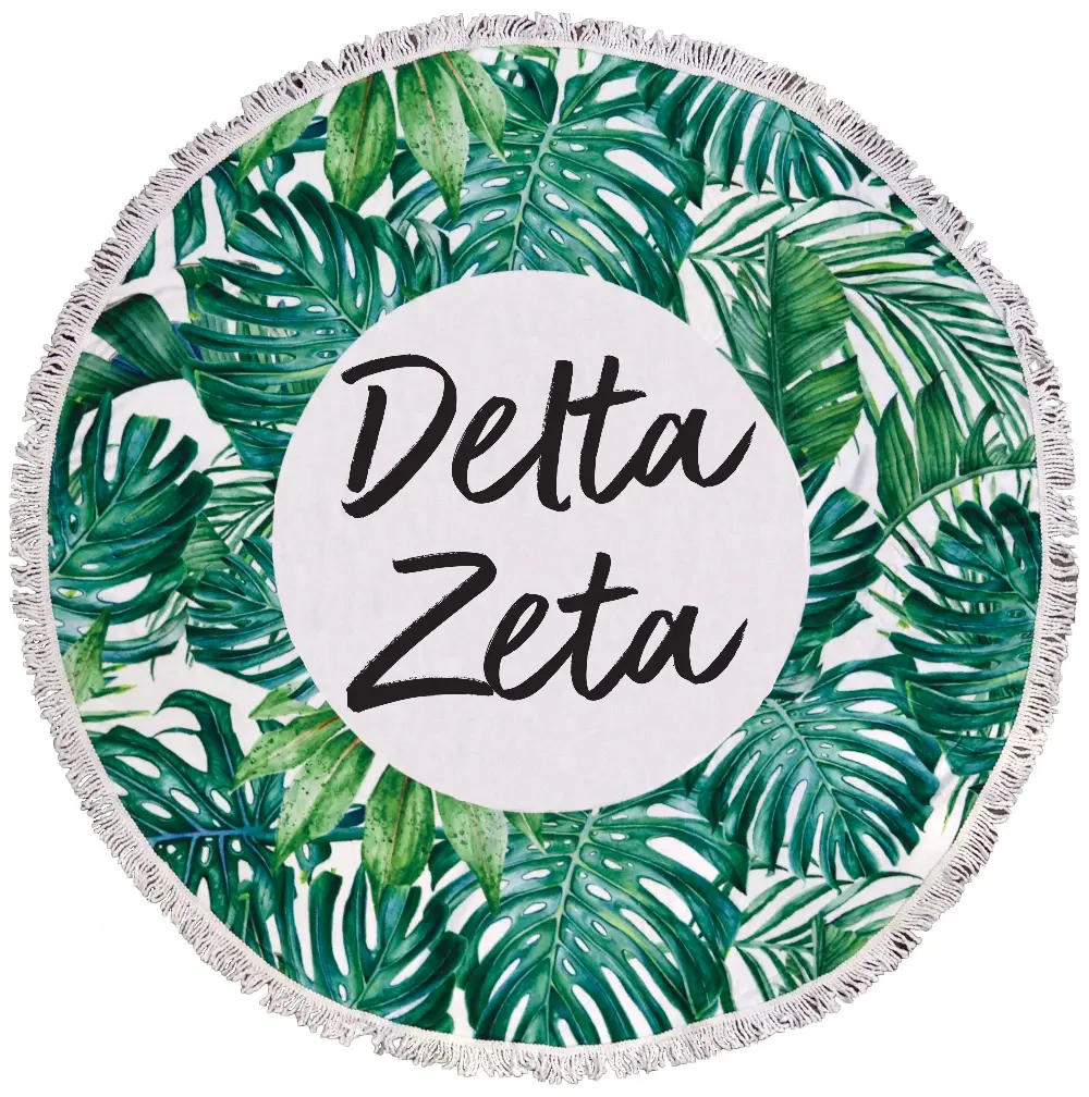 Delta Zeta Palm Leaf Fringe Towel Blanket 1