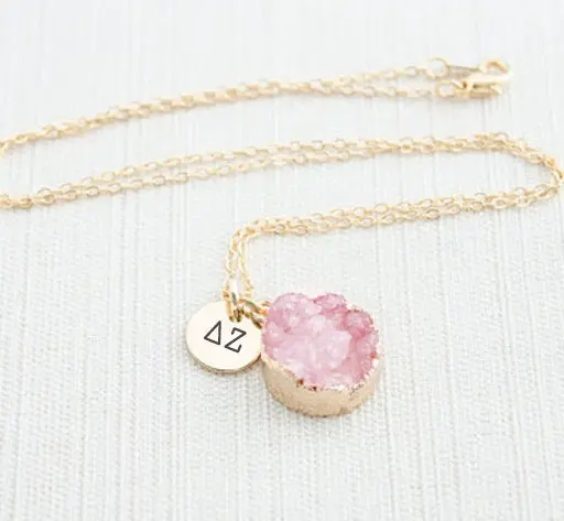Delta Zeta Druzy Necklace 1