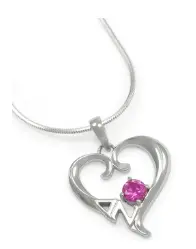 Delta Zeta Sterling Silver Heart Lavaliere 1