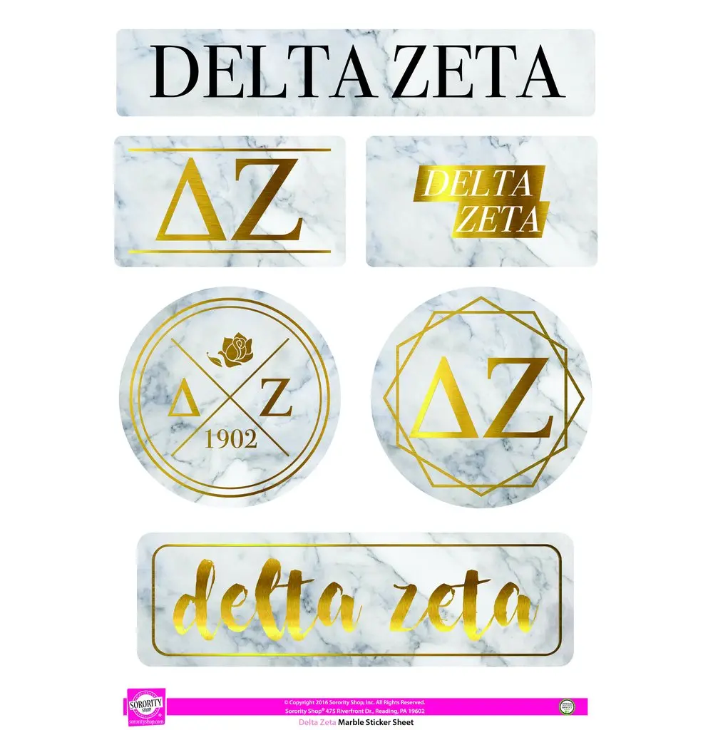 Delta Zeta Marble Sticker Sheet 1
