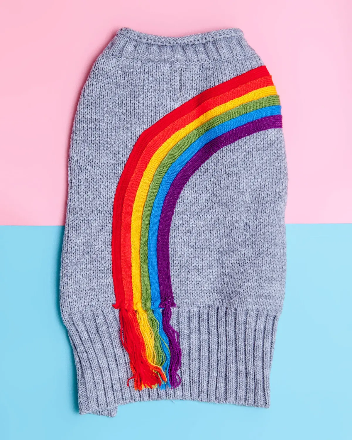 Rainbow Fringe Knit Dog Sweater (Final Sale) 1