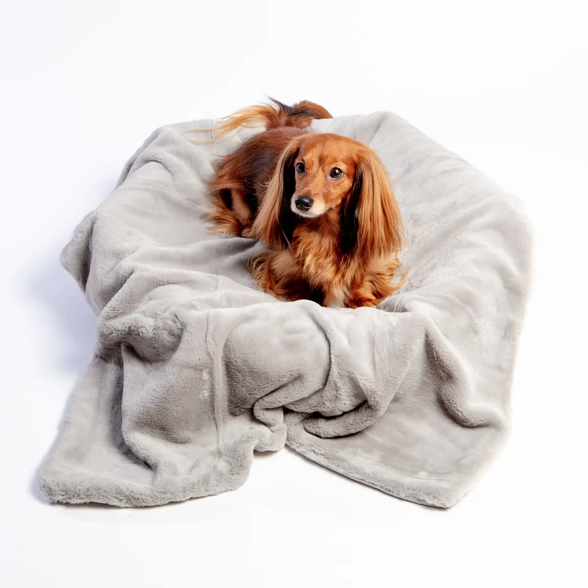 Luxe Grey Faux Fur Dog Blanket (Made In The Usa) << Final Sale >> 1