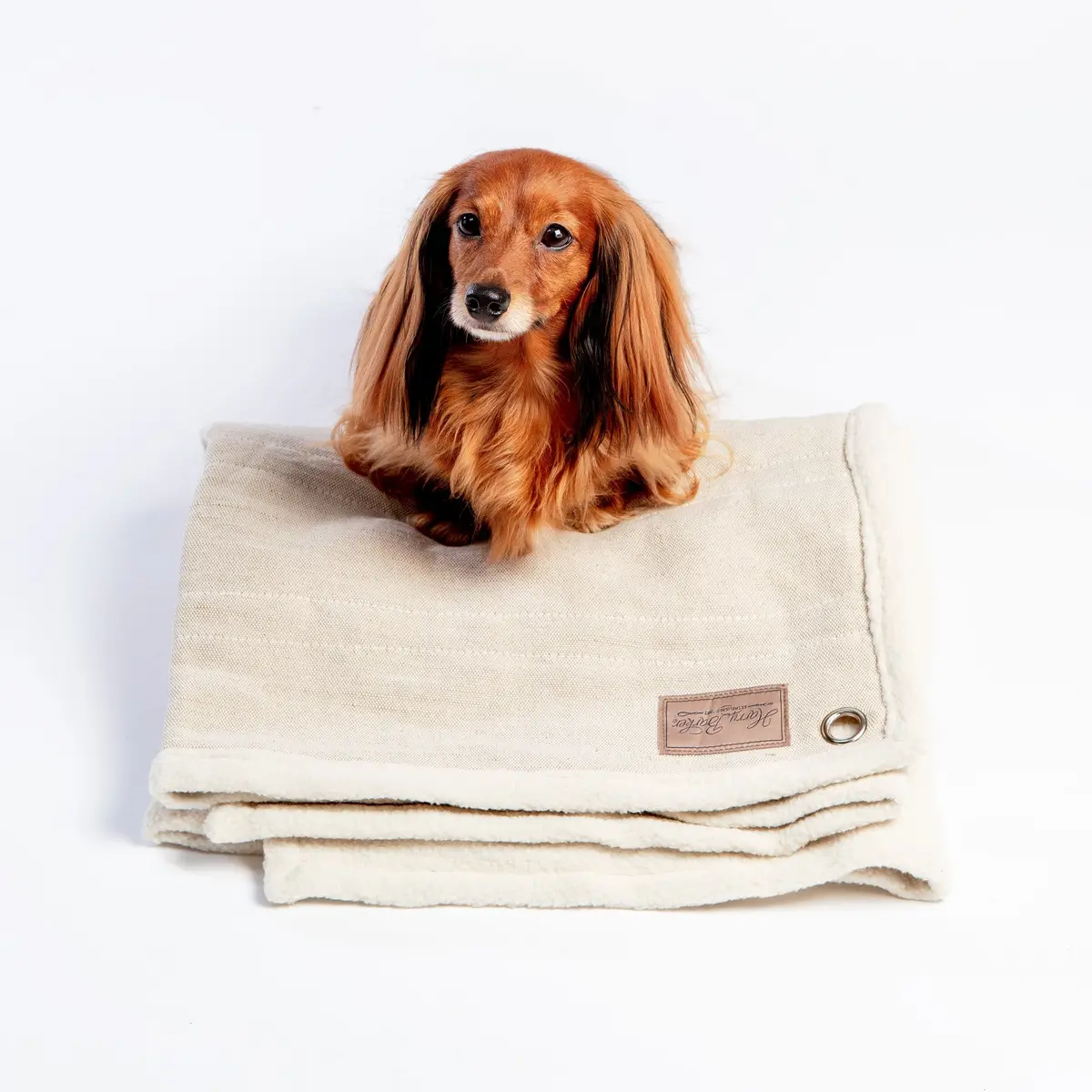 Natural Tweed & Fleece Double-Sided Dog Blanket 1