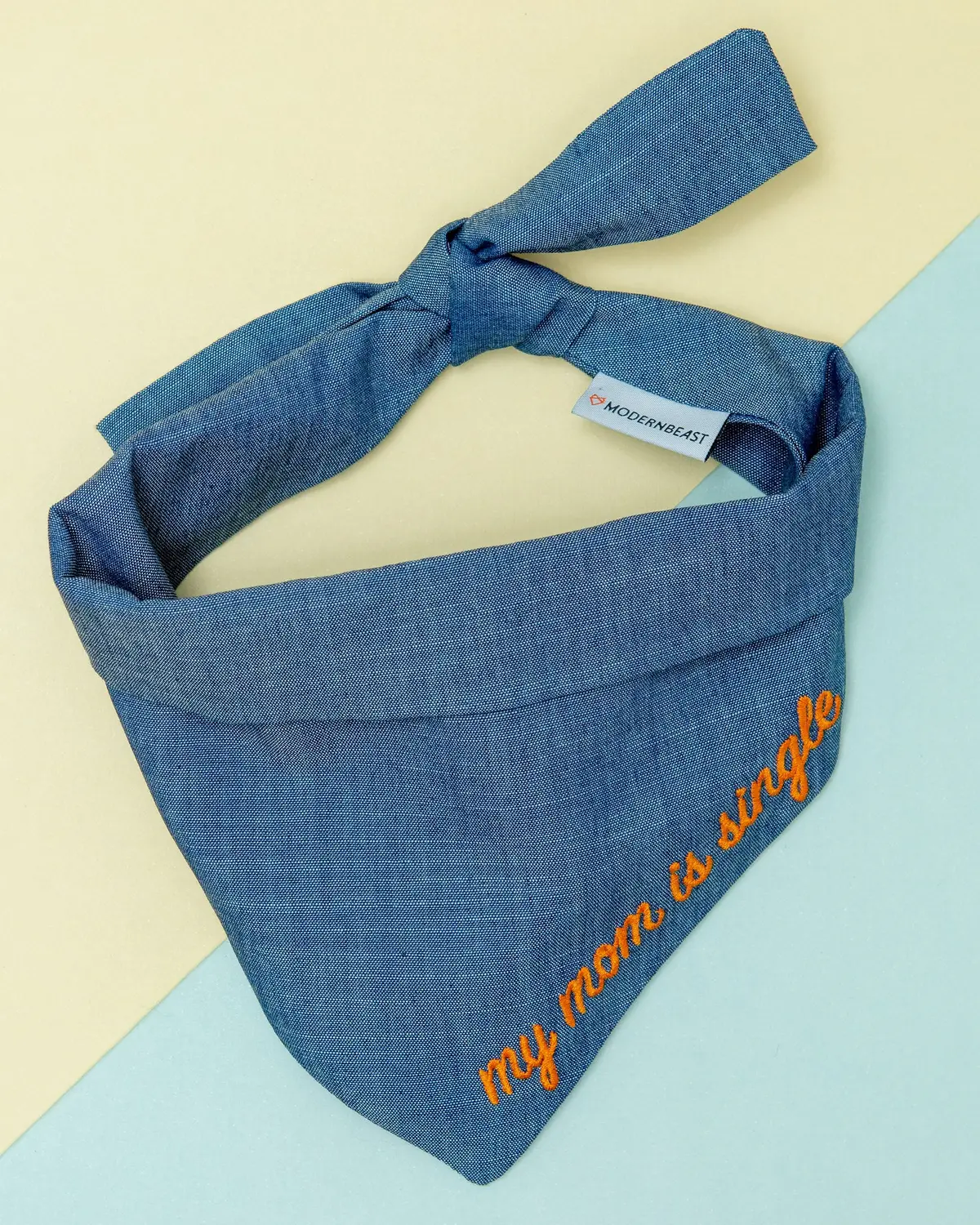 My Mom Is Single Chambray Bandana (Made In The Usa) 1