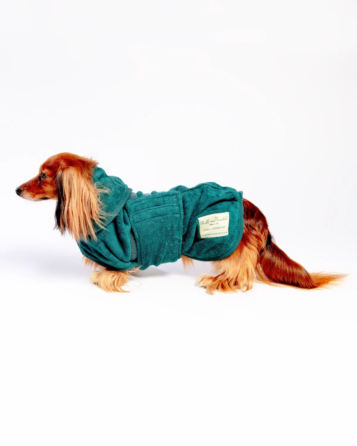 Dog Drying Coat In Bottle Green (Made In The Uk) (Clearance) 1