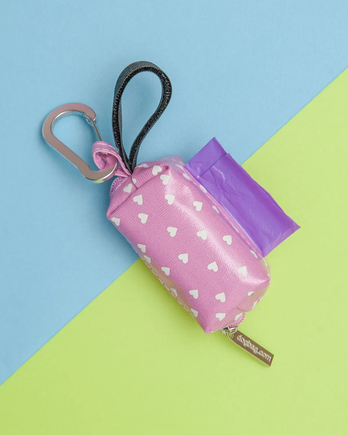 Lilac Hearts Waste Bag Dispenser 1
