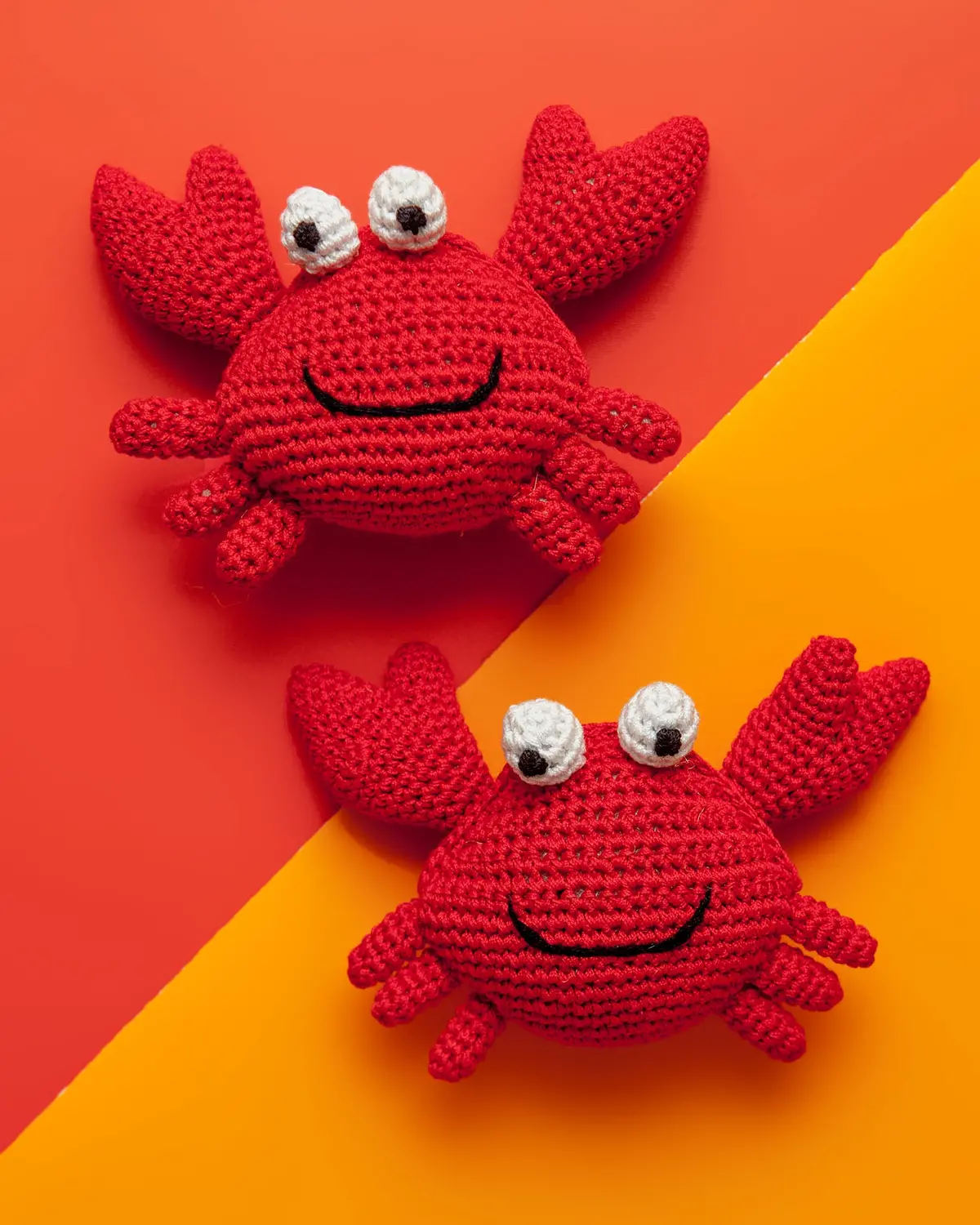 Crab Squeaky Knit Dog Toy 1