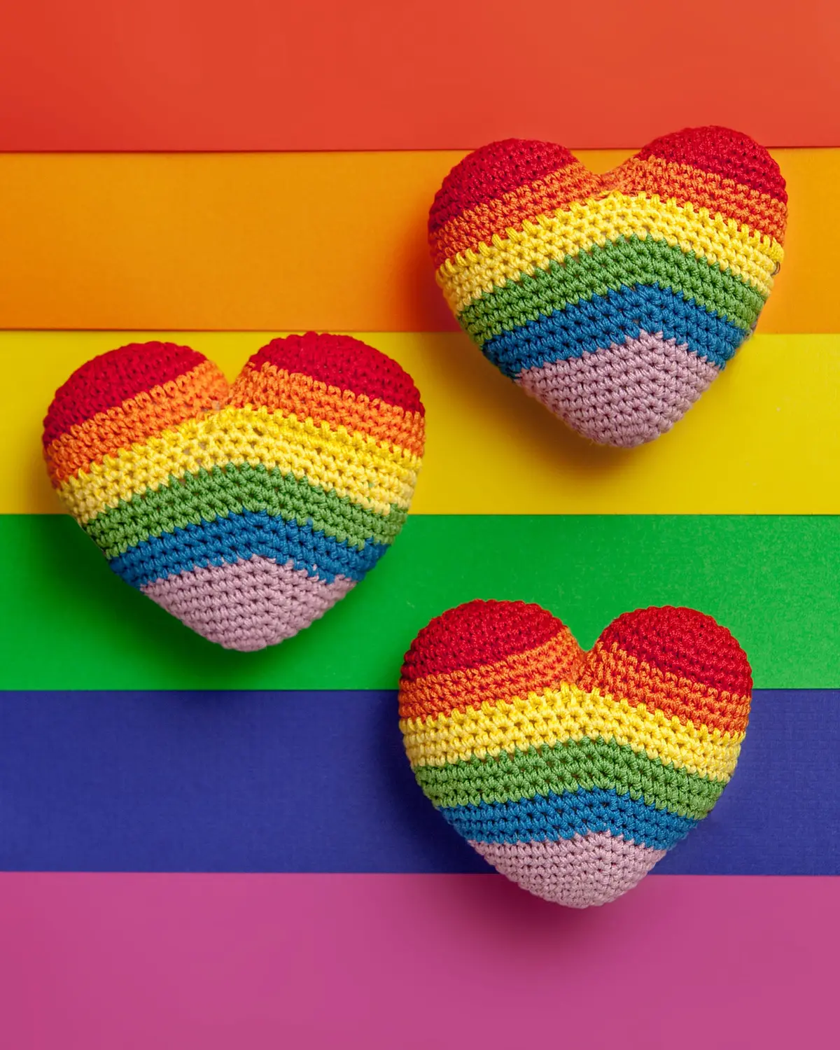 Rainbow Heart Knit Dog Toy 1