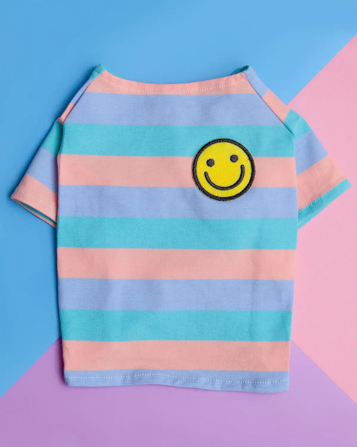 Smiley Stripe Dog T-Shirt 1