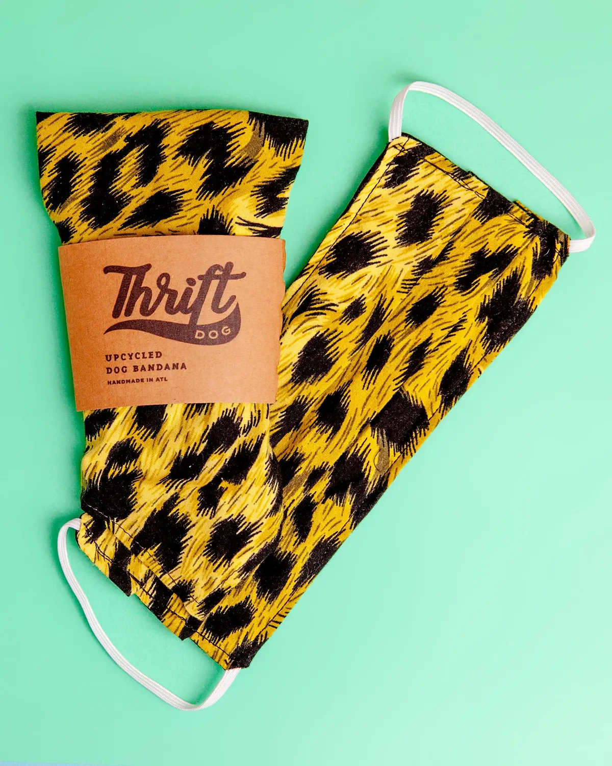 Matching Face Mask & Dog Bandana Set In Electric Leopard<Br>(Final Sale) 1