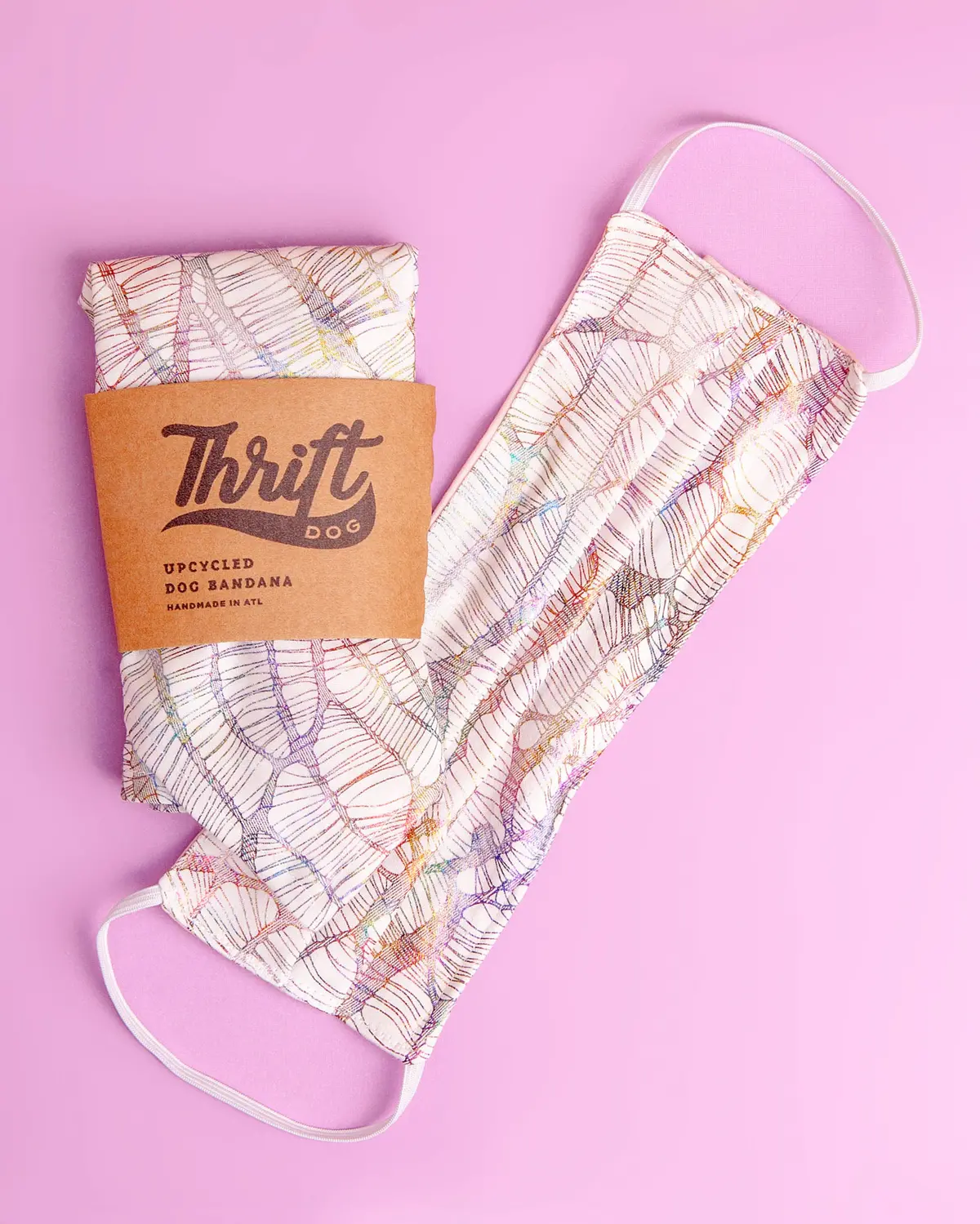 Matching Face Mask & Dog Bandana Set In Mermaid Scales 1
