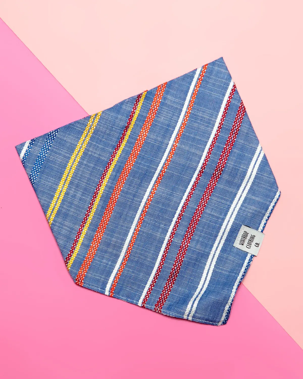 Snap-On Dog Bandana In Chambray Stripe (Final Sale) 1