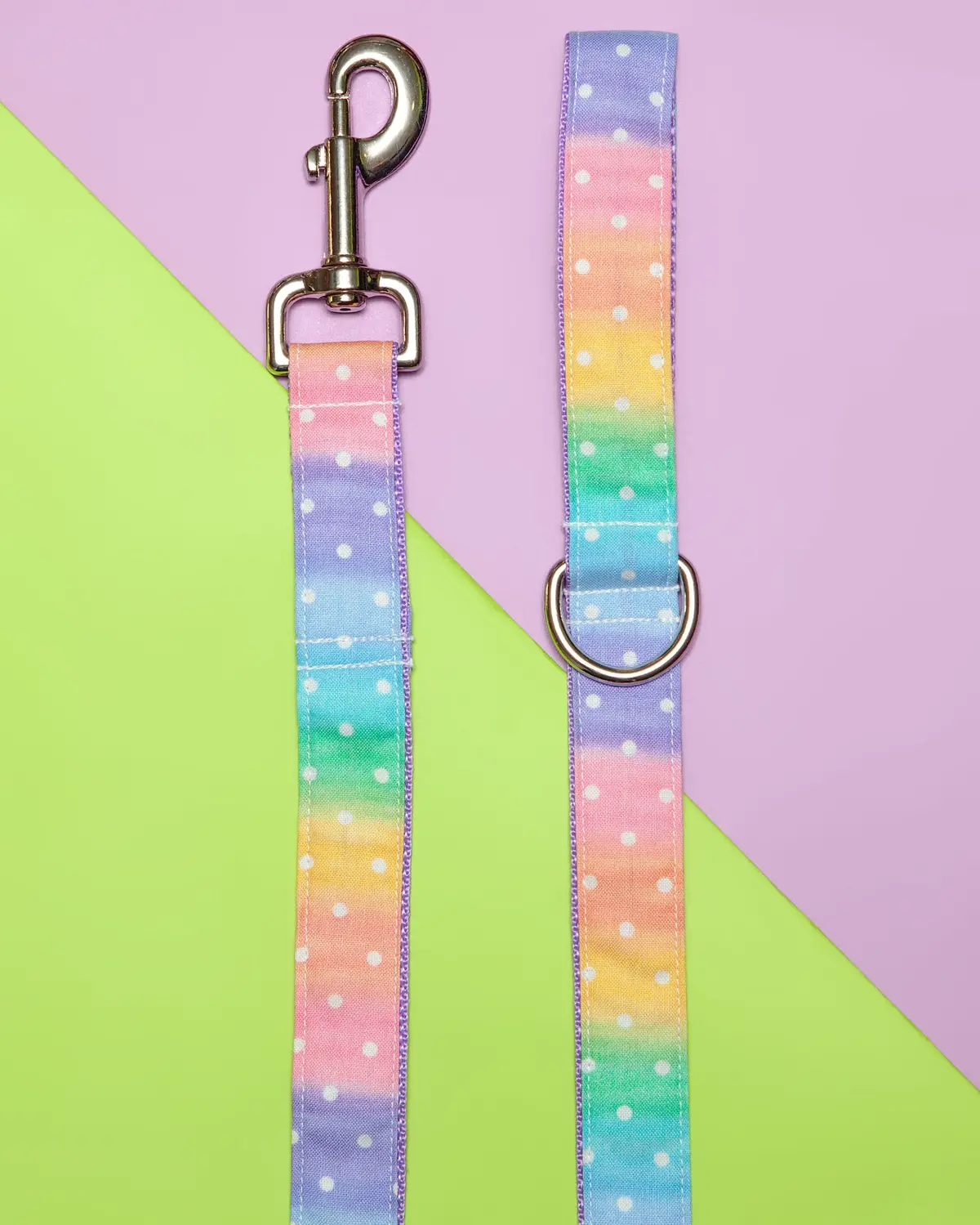 Pastel Rainbow Ombre Dot Print Dog Leash (Final Sale) 1