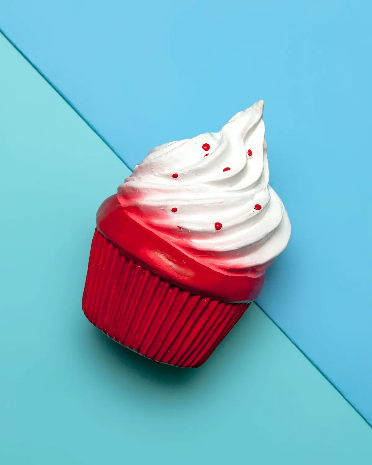 Red Velvet Squeaky Cupcake Latex Dog Toy (Final Sale) 1