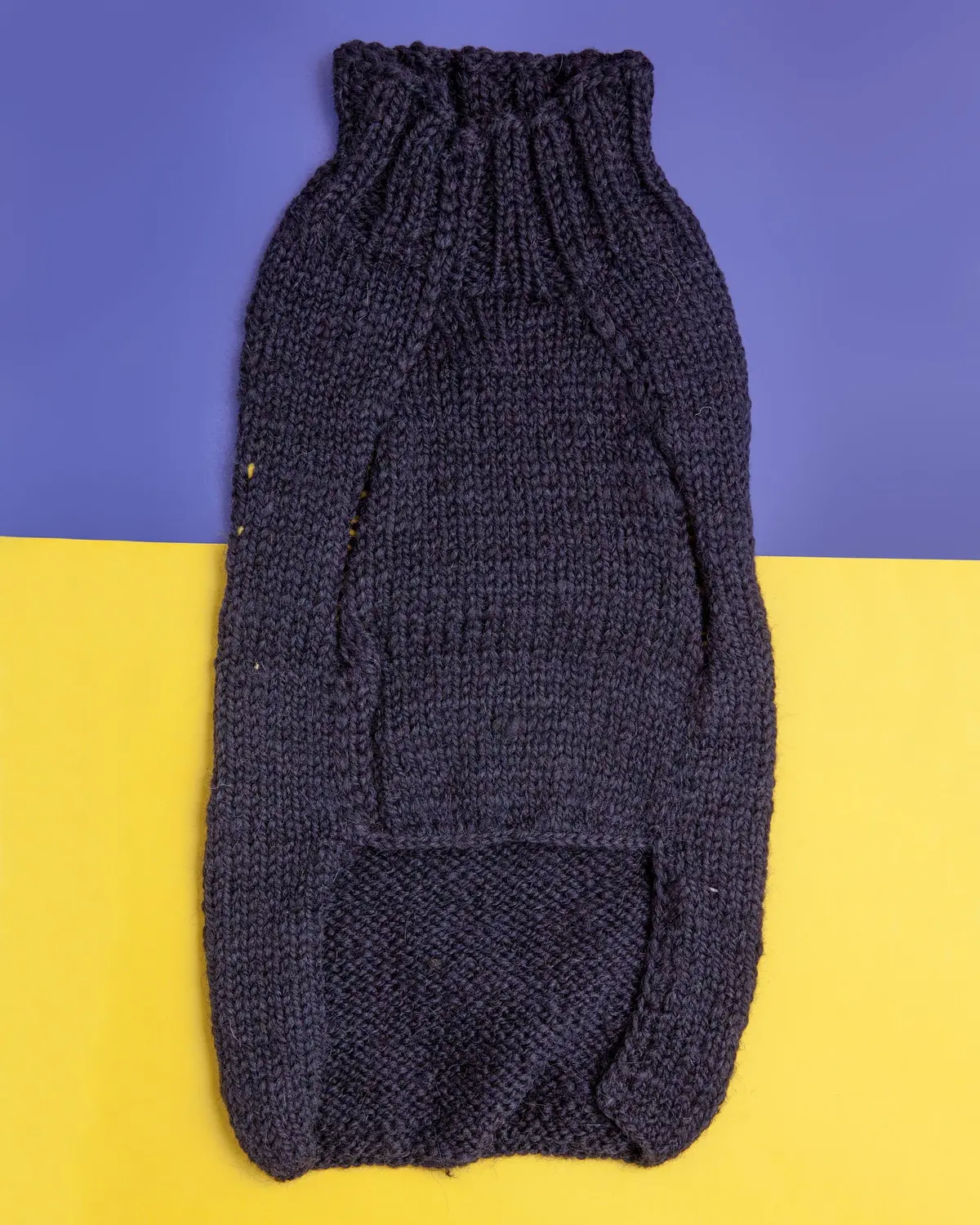 "Love" Knit Dog Sweater In Navy Alpaca > 3