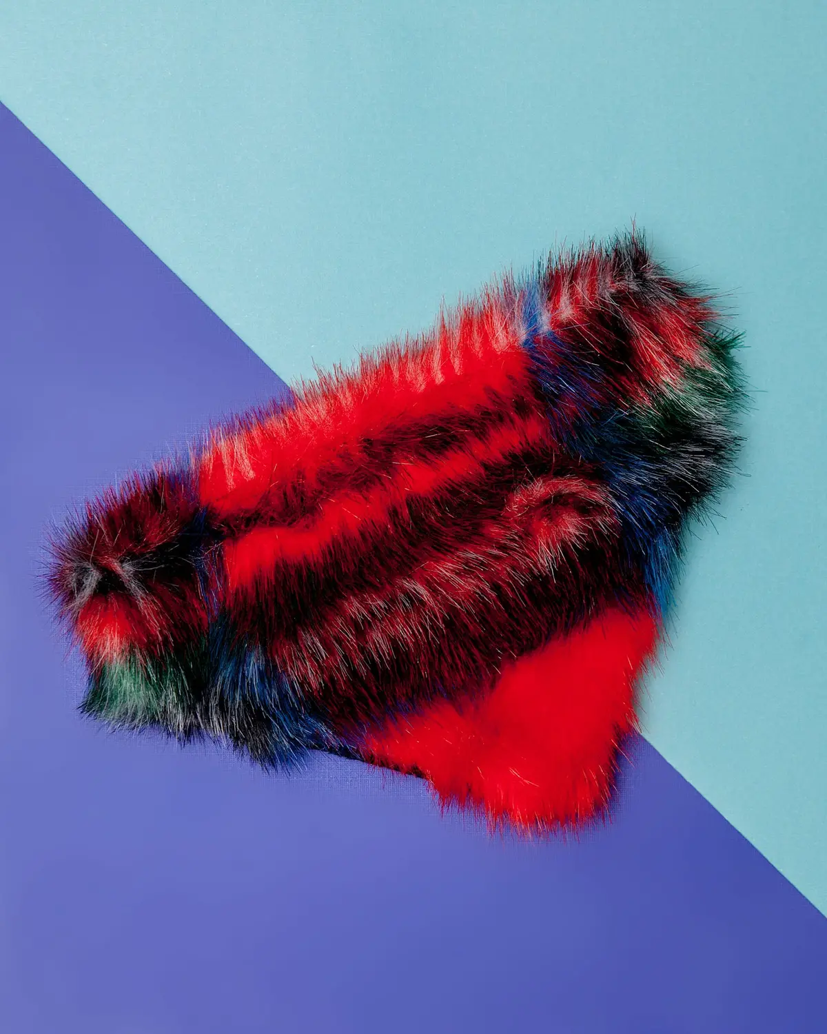 Furry Dog Bandana In Red Plaid (Final Sale) 1