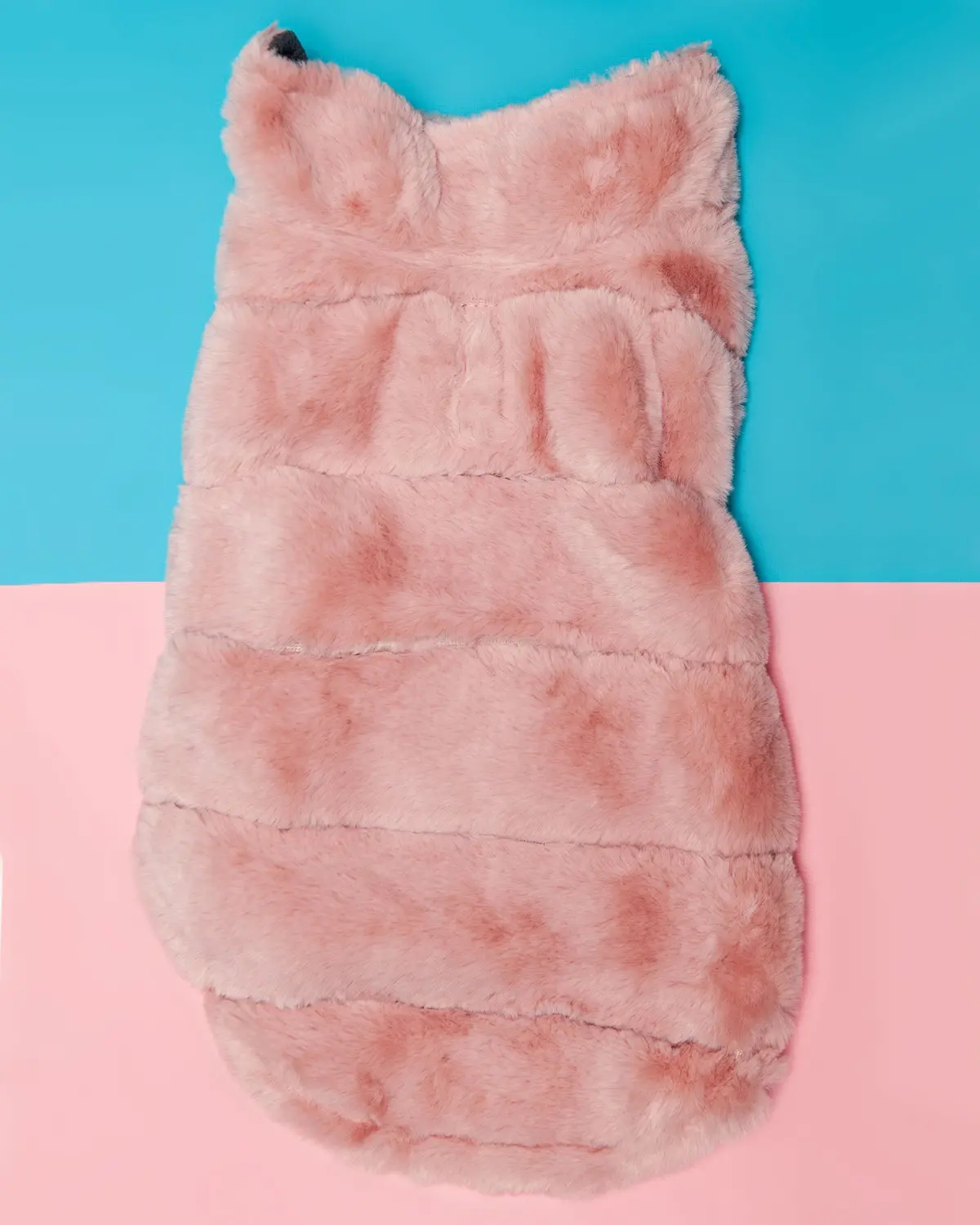 Faux Fur Coat In Blush 1