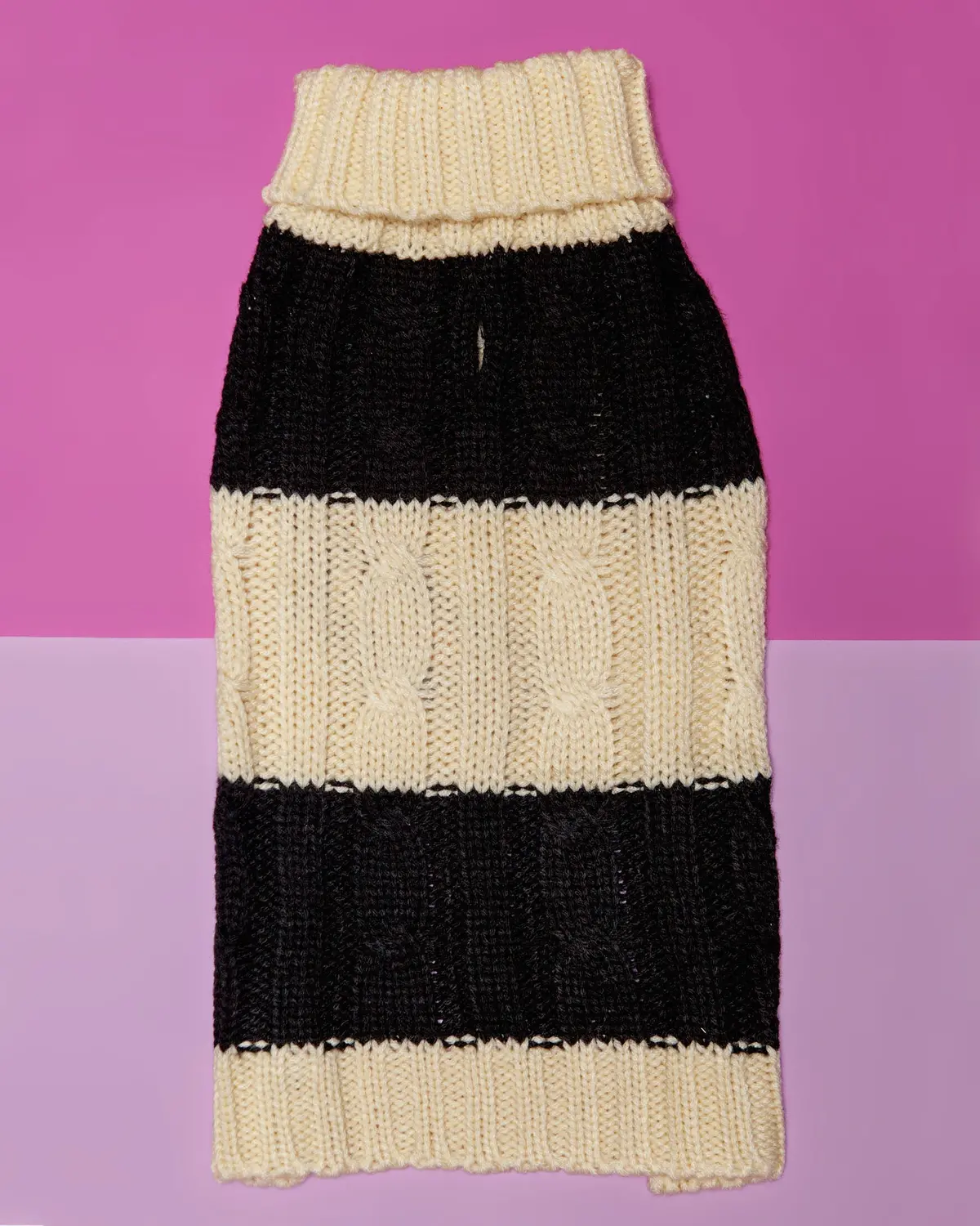 Fisherman Cable Striped Dog Sweater (Final Sale) 1