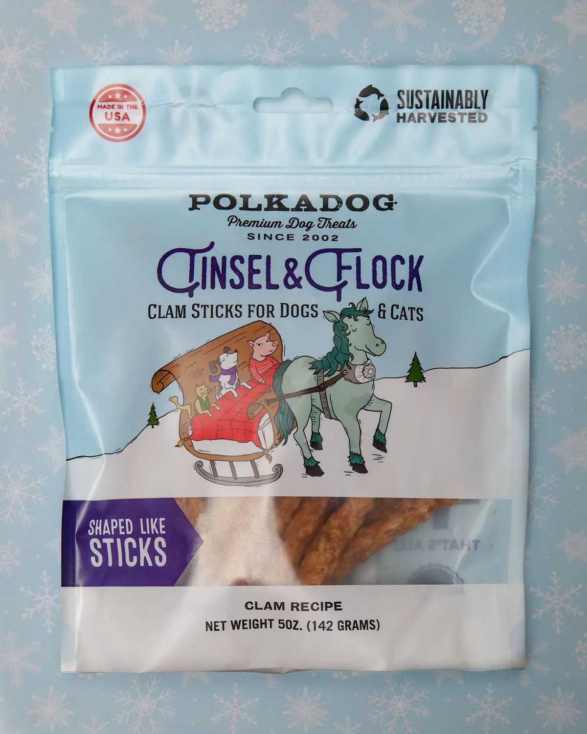 Tinsel & Flock Clam Chowda Stick Dog Treats 1