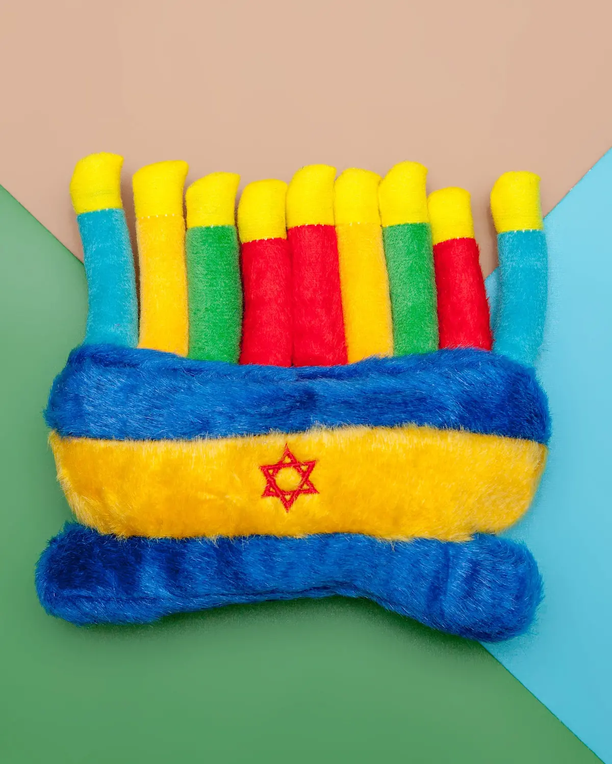 Menorah Plush Hanukkah Squeaky Dog Toy 1