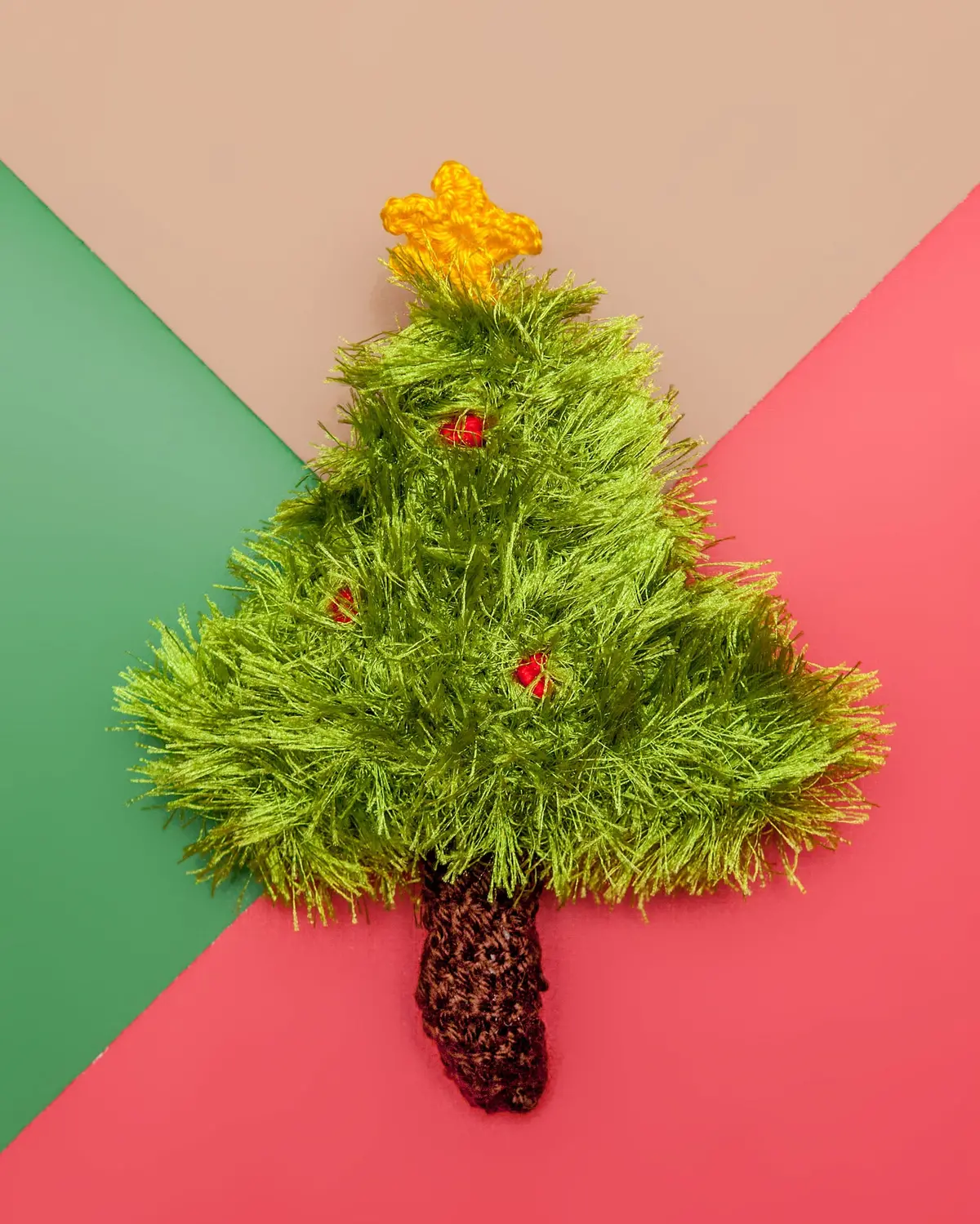 Christmas Tree Crochet Squeaky Dog Toy 1