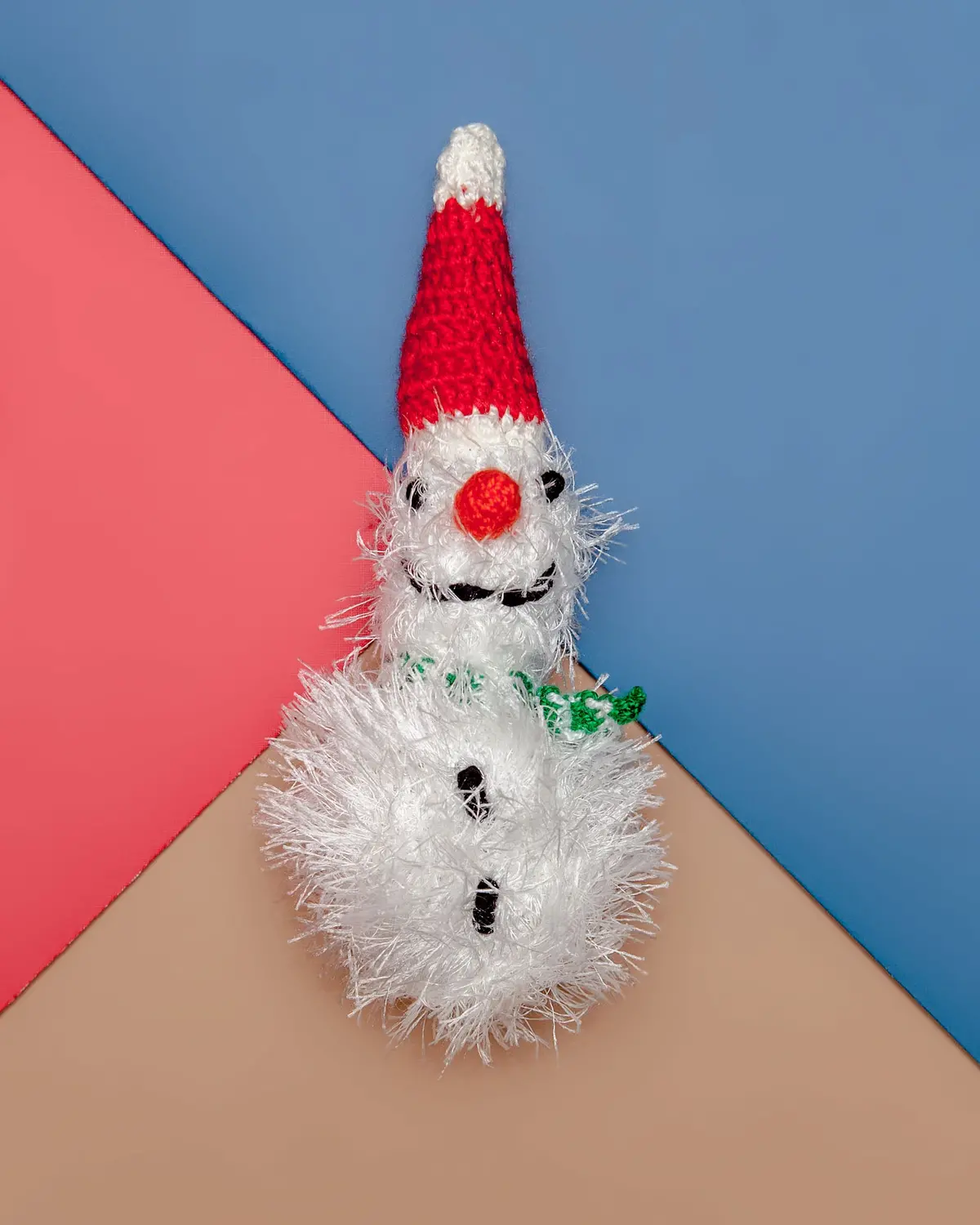 Silly Snowman Crochet Squeaky Dog Toy 1