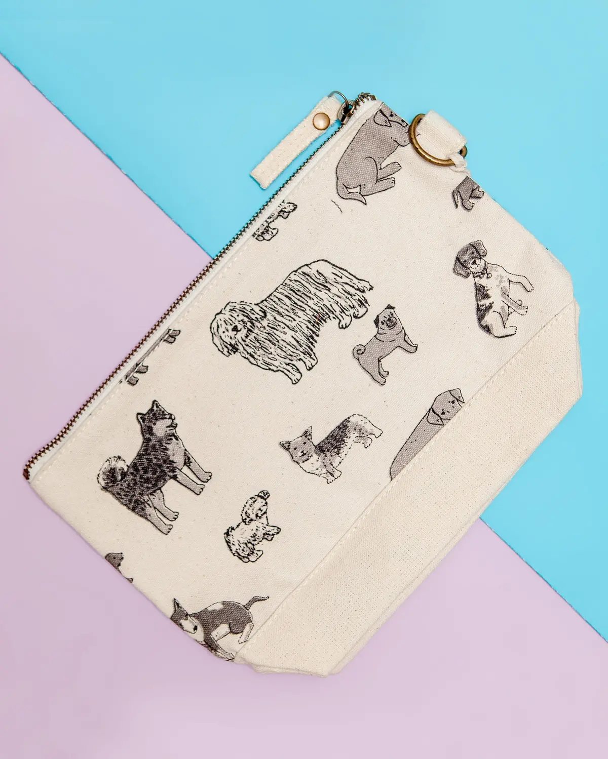 Dog Print All Purpose Pouch In Natural 1