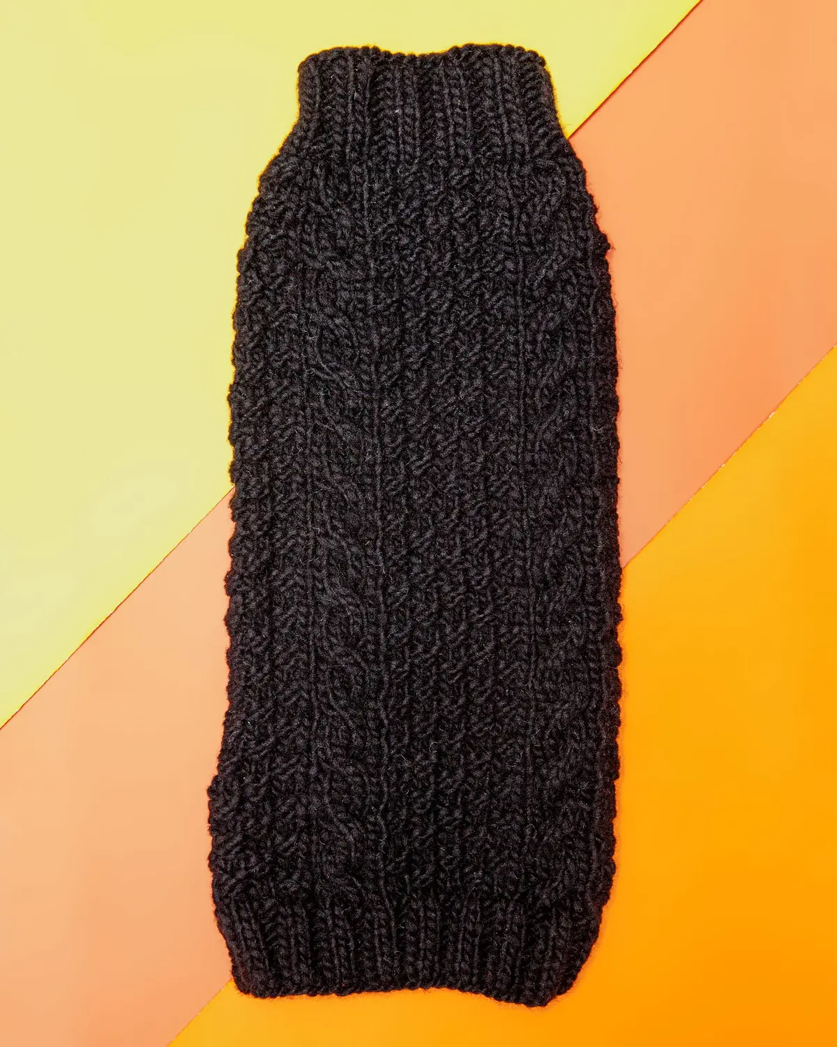 Sleeveless Cable Knit Wool Dog Sweater In Black (Dog & Co. Exclusive) << Clearance >> 1