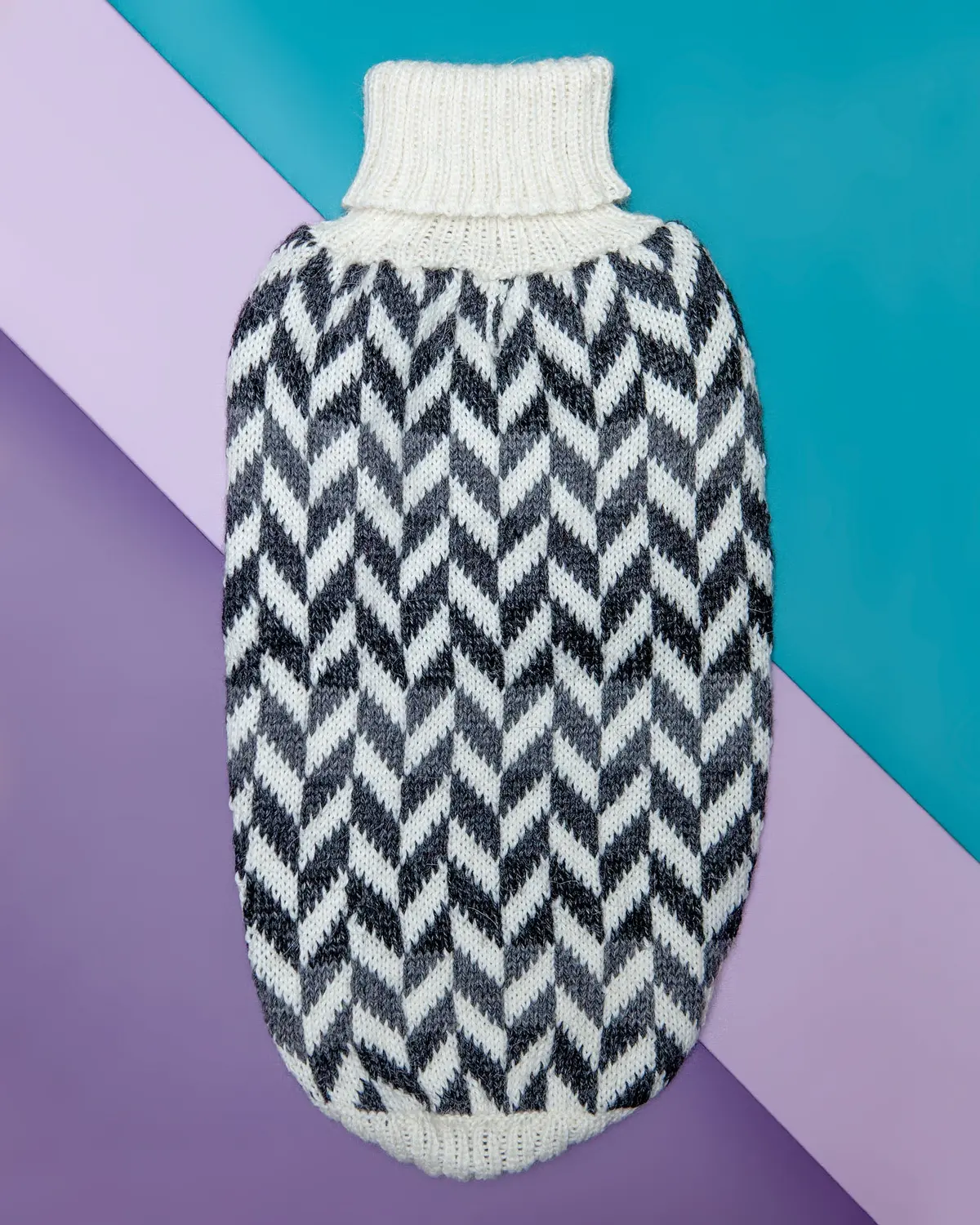 Modern Herringbone Alpaca Blend Dog Sweater (Final Sale) 1