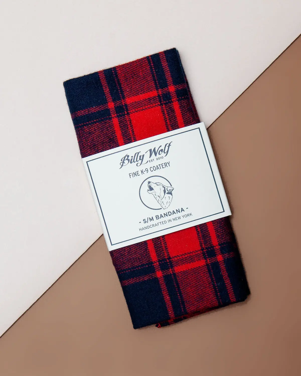 Charley Red & Navy Plaid Flannel Dog Bandana << Final Sale >> 1