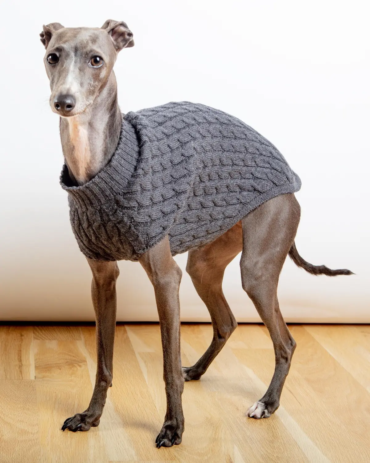 The Uptown Cable Knit Sweater In City Slush Grey Merino Wool (Made In Nyc) (Final Sale) 1