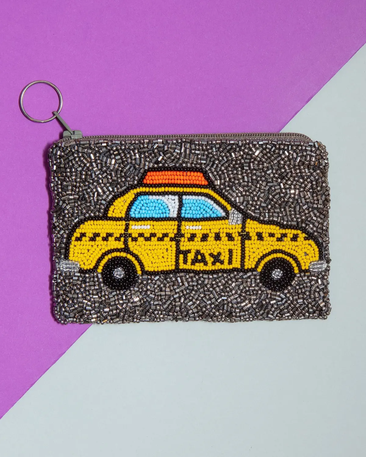 Dog Nyc Beaded Coin Purse W/ Taxi 1