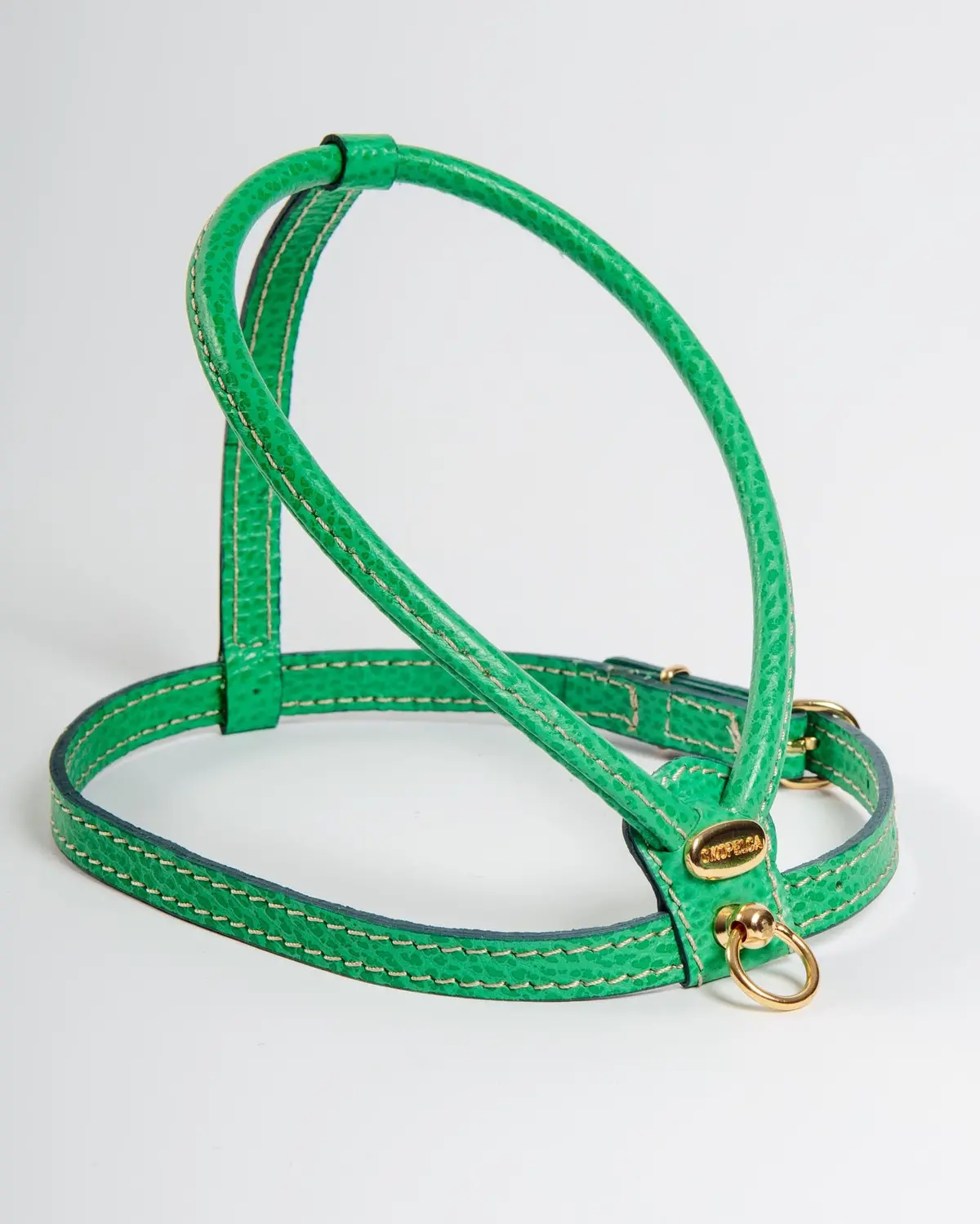 Italian Leather Dog Harness In Green (Final Sale) 1