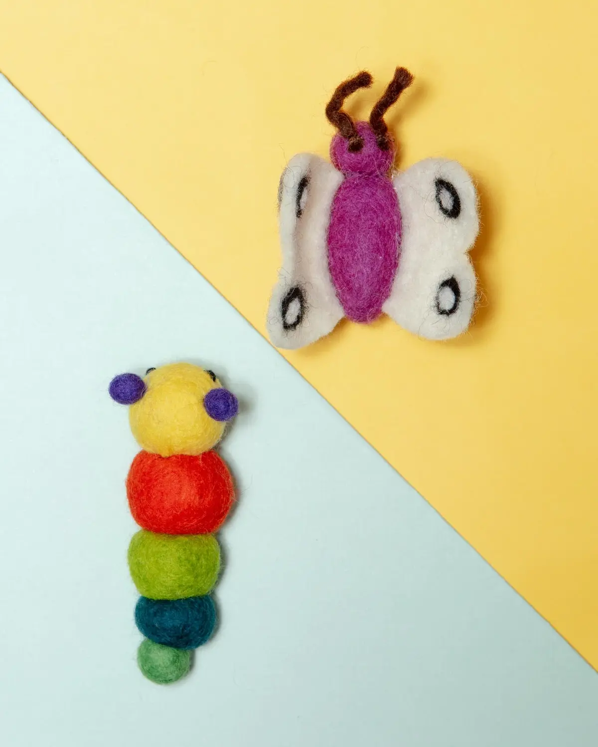 Caterpillar & Butterfly Wool Cat Toy (2-Pack) 1