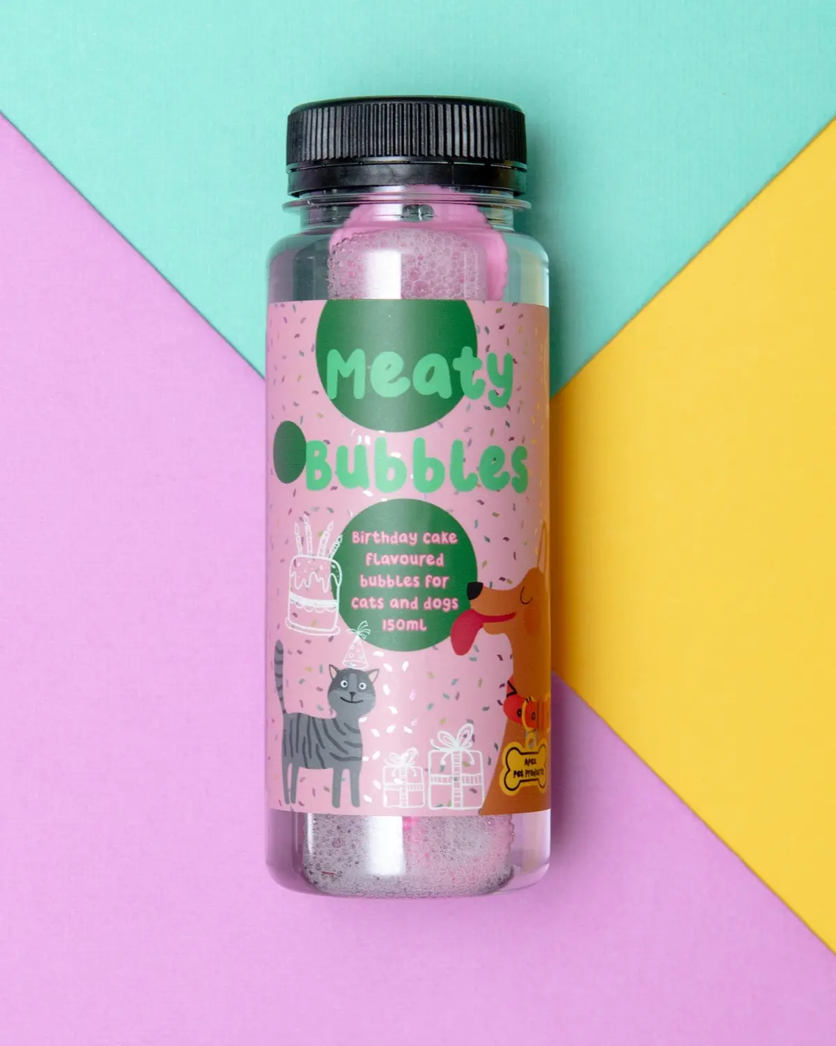 Birthday Cake Flavored Bubbles For Dogs & Cats (Vegan, Gluten Free And Halal Safe!) 1