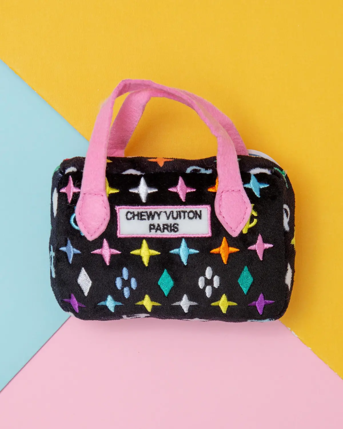 Chewy Vuiton Bag Squeaky Dog Toy In Black Monogram 1