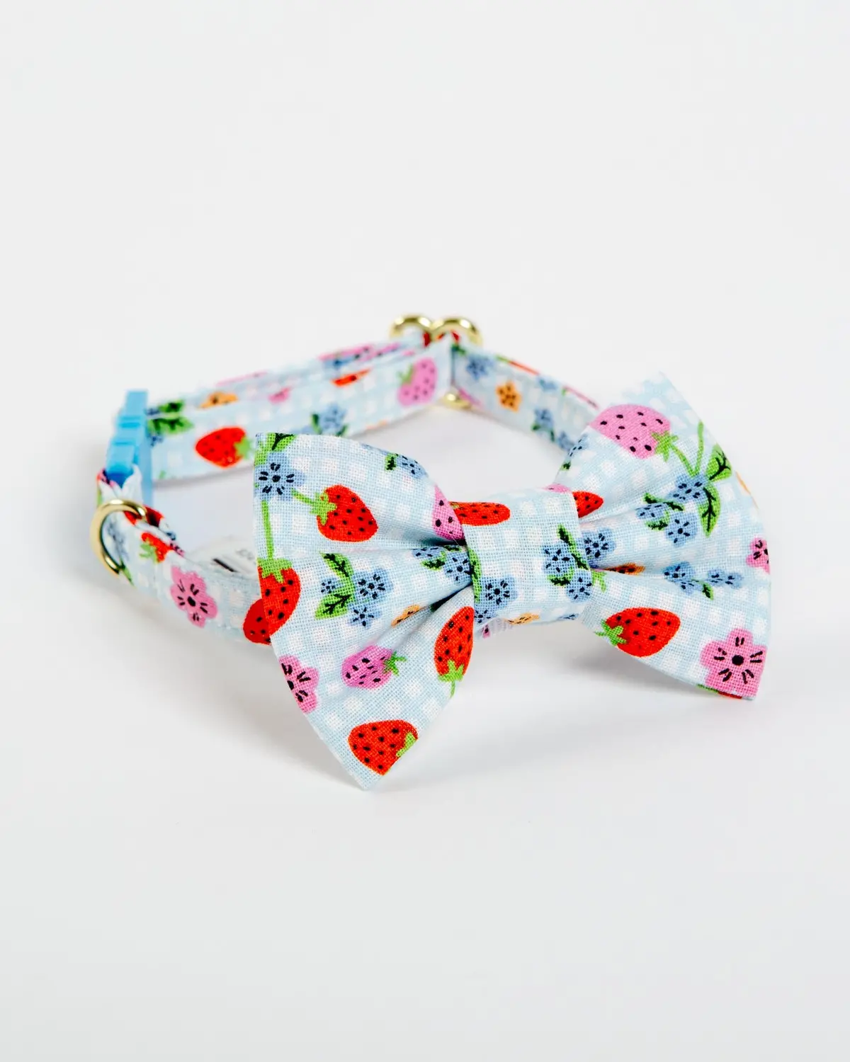 Strawberry & Blueberry Cat Collar W/ Bow-Tie (Made In The Usa) 1
