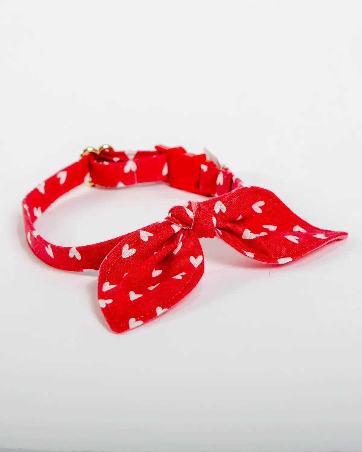 Red Hearts Cat Collar With Bunny Ears (Made In The Usa) 1