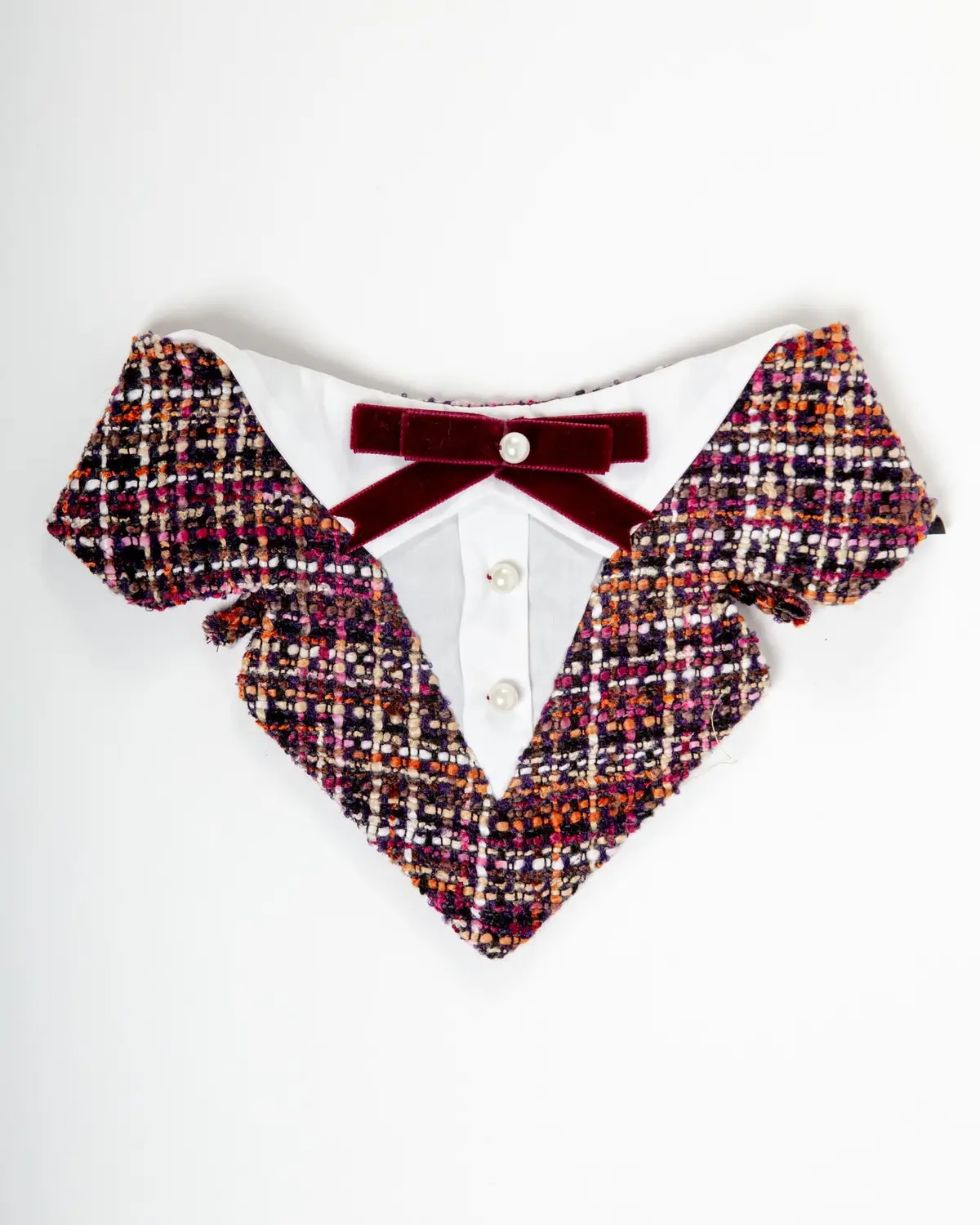Vivian Formal Dog Bandana W/ Velvet Bow 1