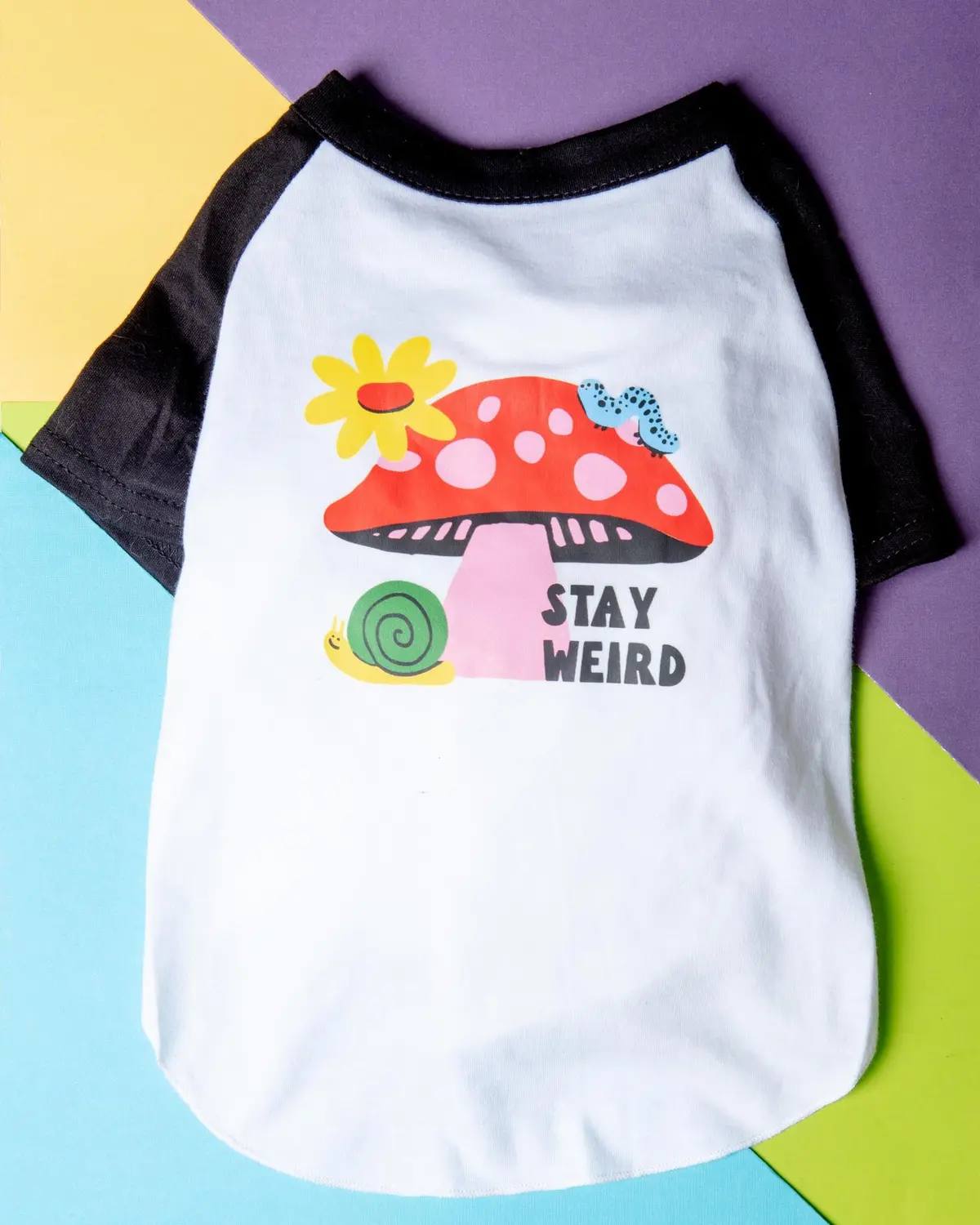 *Stay Weird* Graphic Dog T-Shirt 1