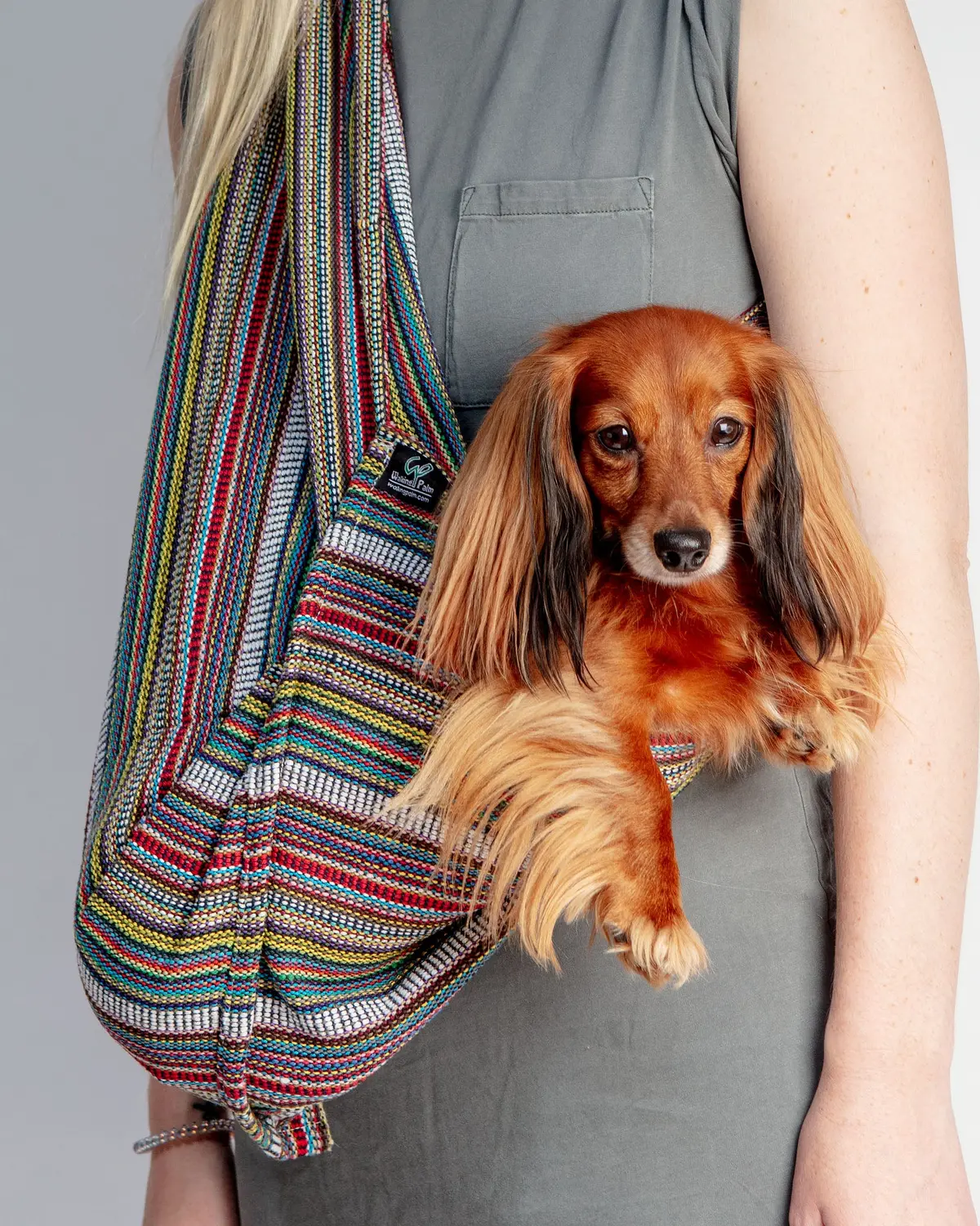 Bohemian Multi-Color Woven Cotton Dog Sling << Final Sale >> 1