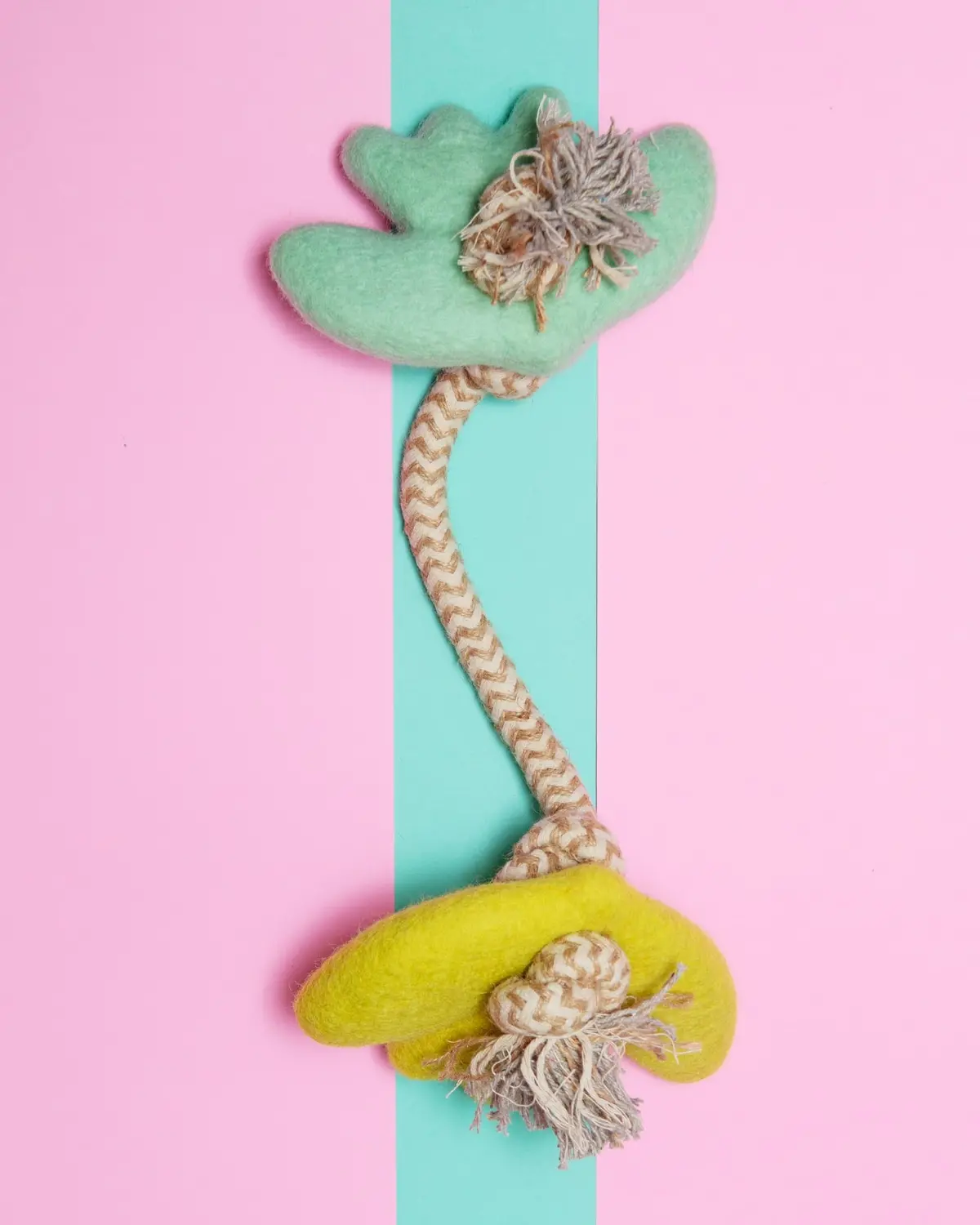 Turtle Doves Felt & Rope Dog Tug Toy 1