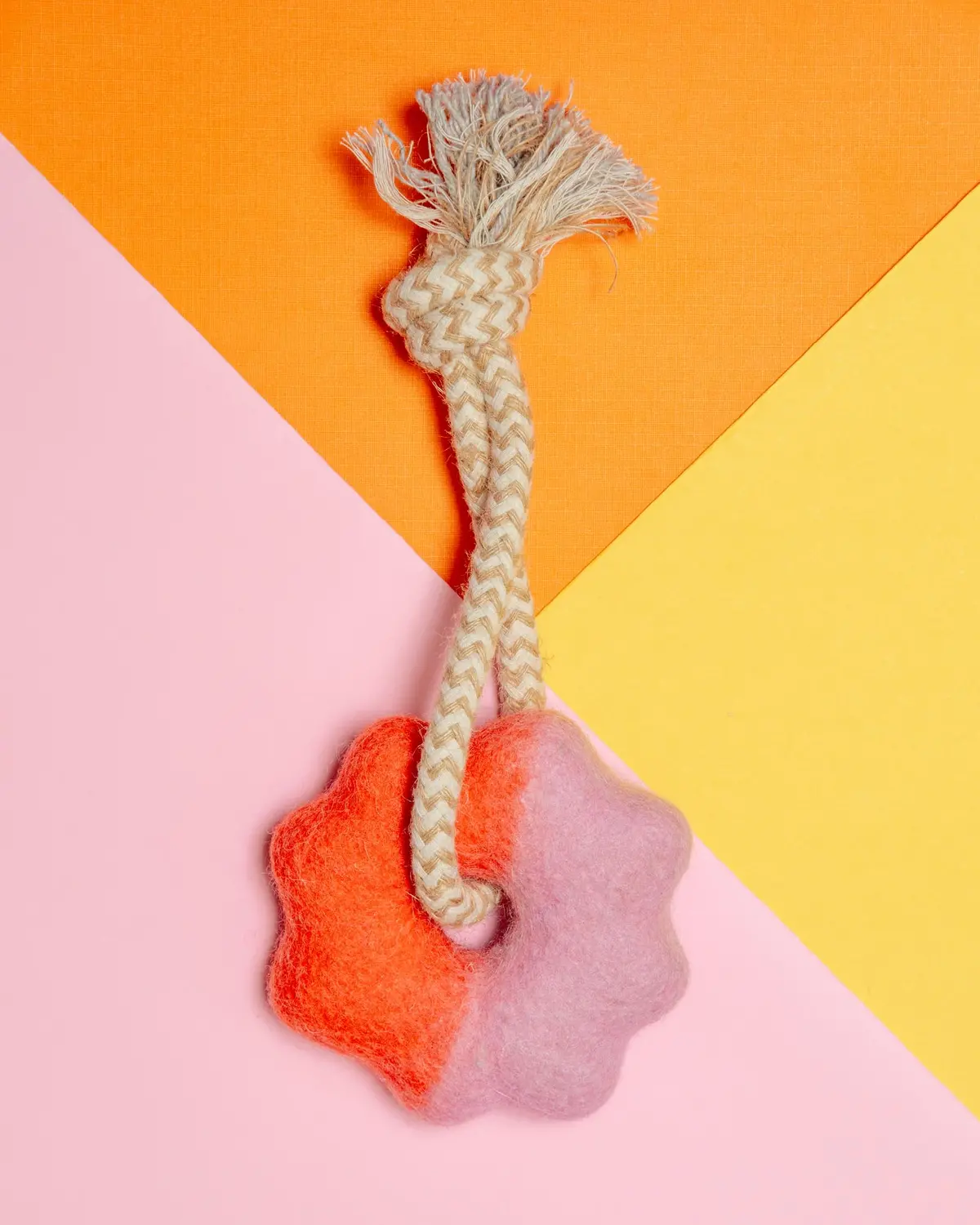 Wheely Good Time Felt & Rope Dog Tug Toy 1