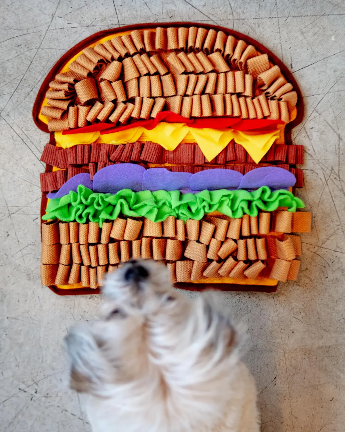 Juicy Hamburger Interactive Snuffle Dog Toy 1