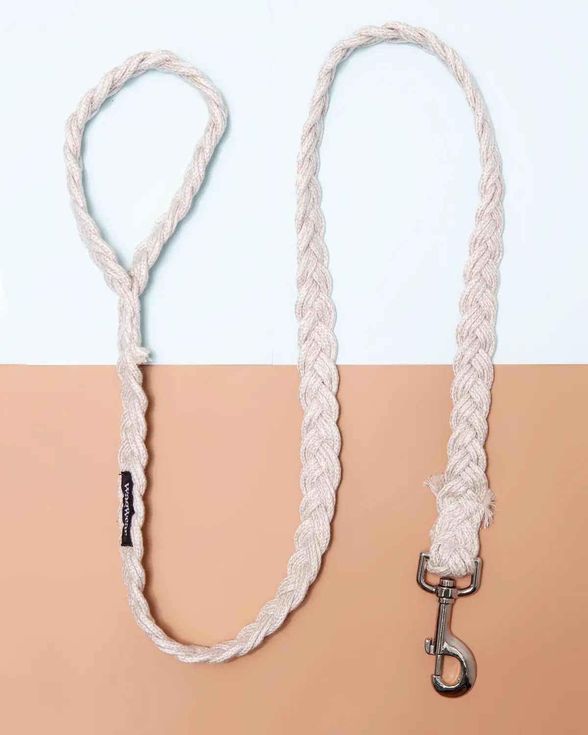 Braided Fisherman Dog Leash In Off-White (Made In The Usa) 1