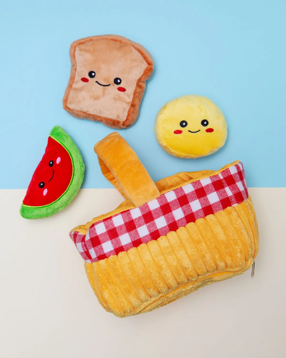 Picnic Basket Interactive Plush Dog Toy Set 1