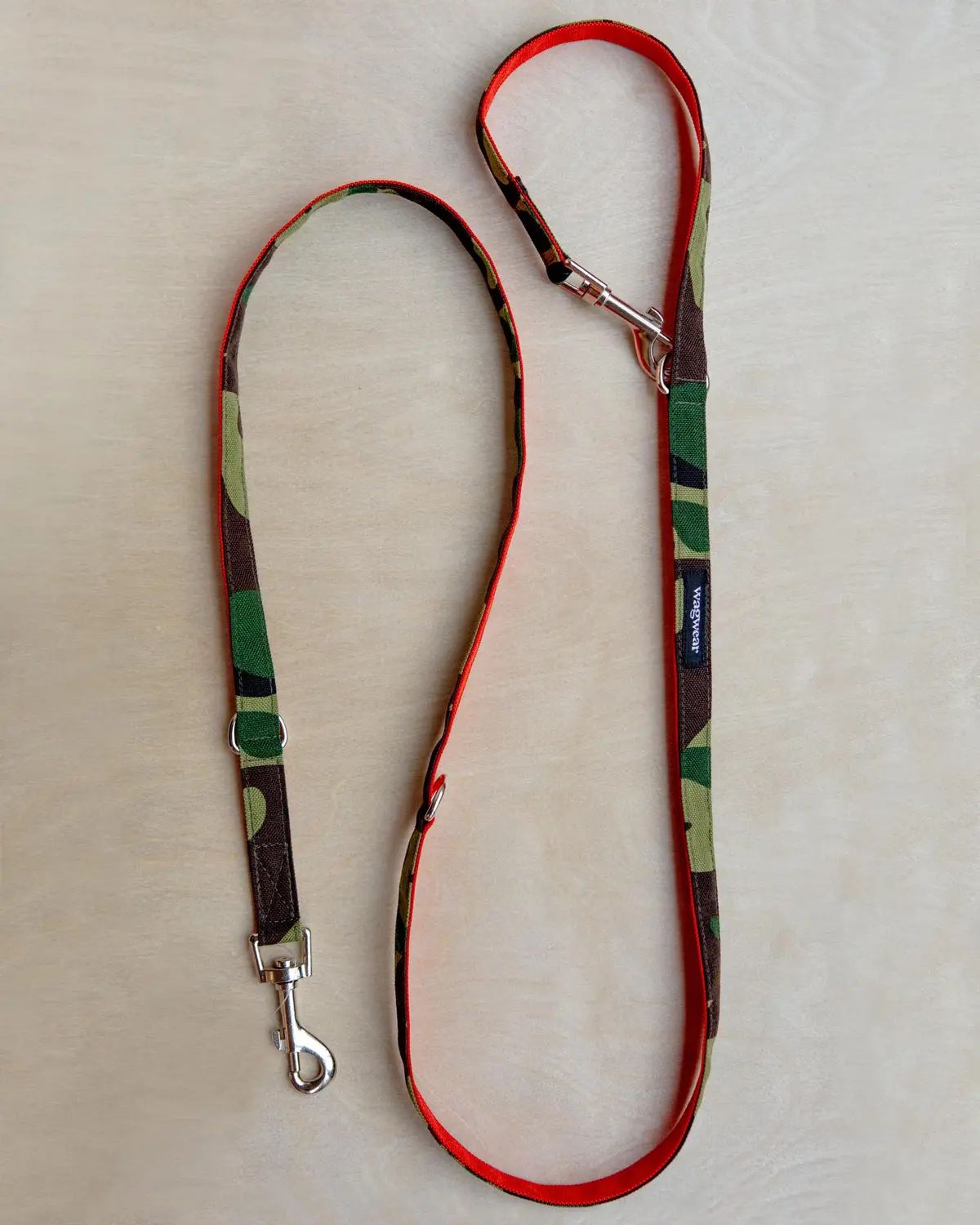 Cordura Metro Convertible Dog Leash In Camo & Neon Orange 1