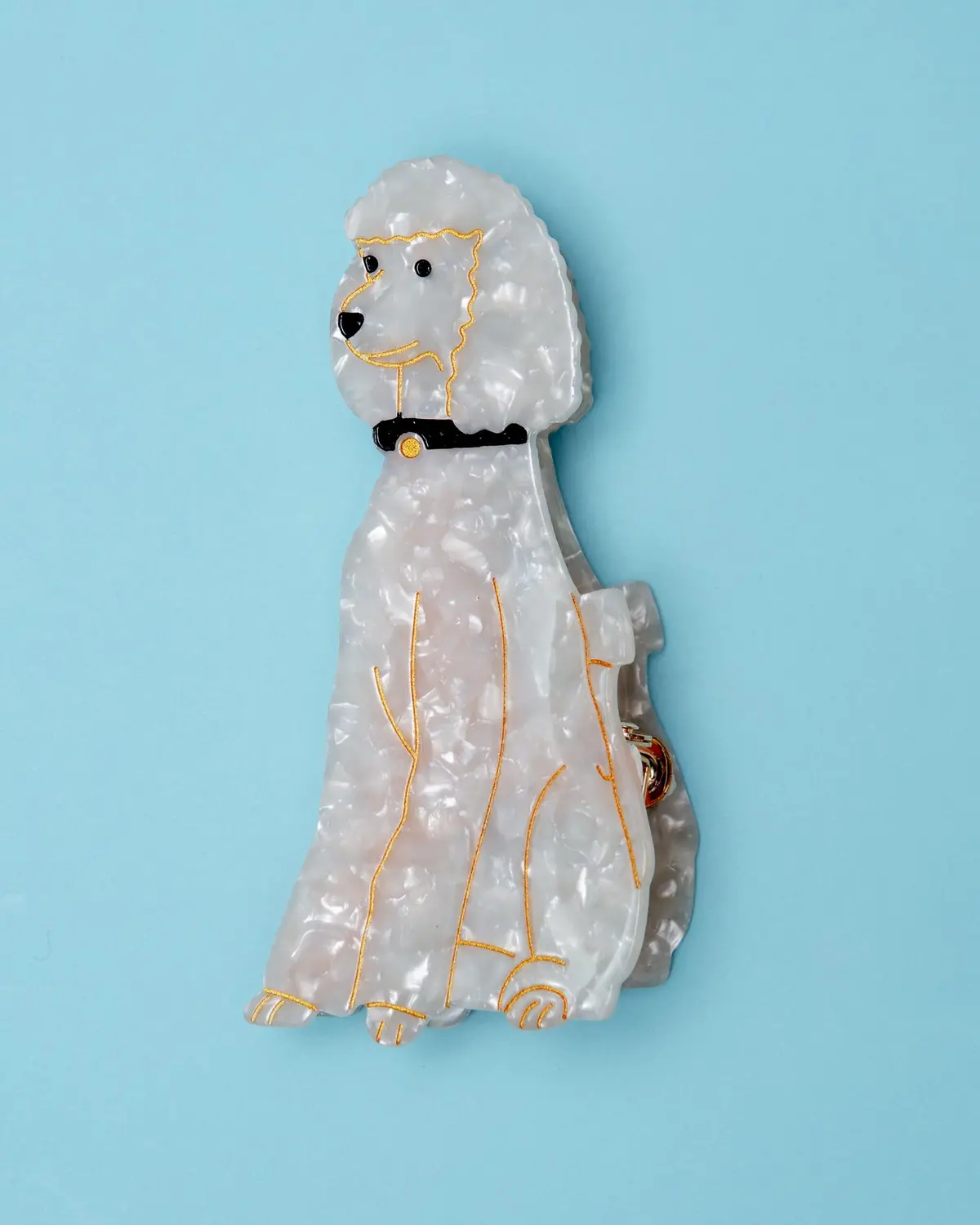 Hand Painted Poodle Hair Clip 1