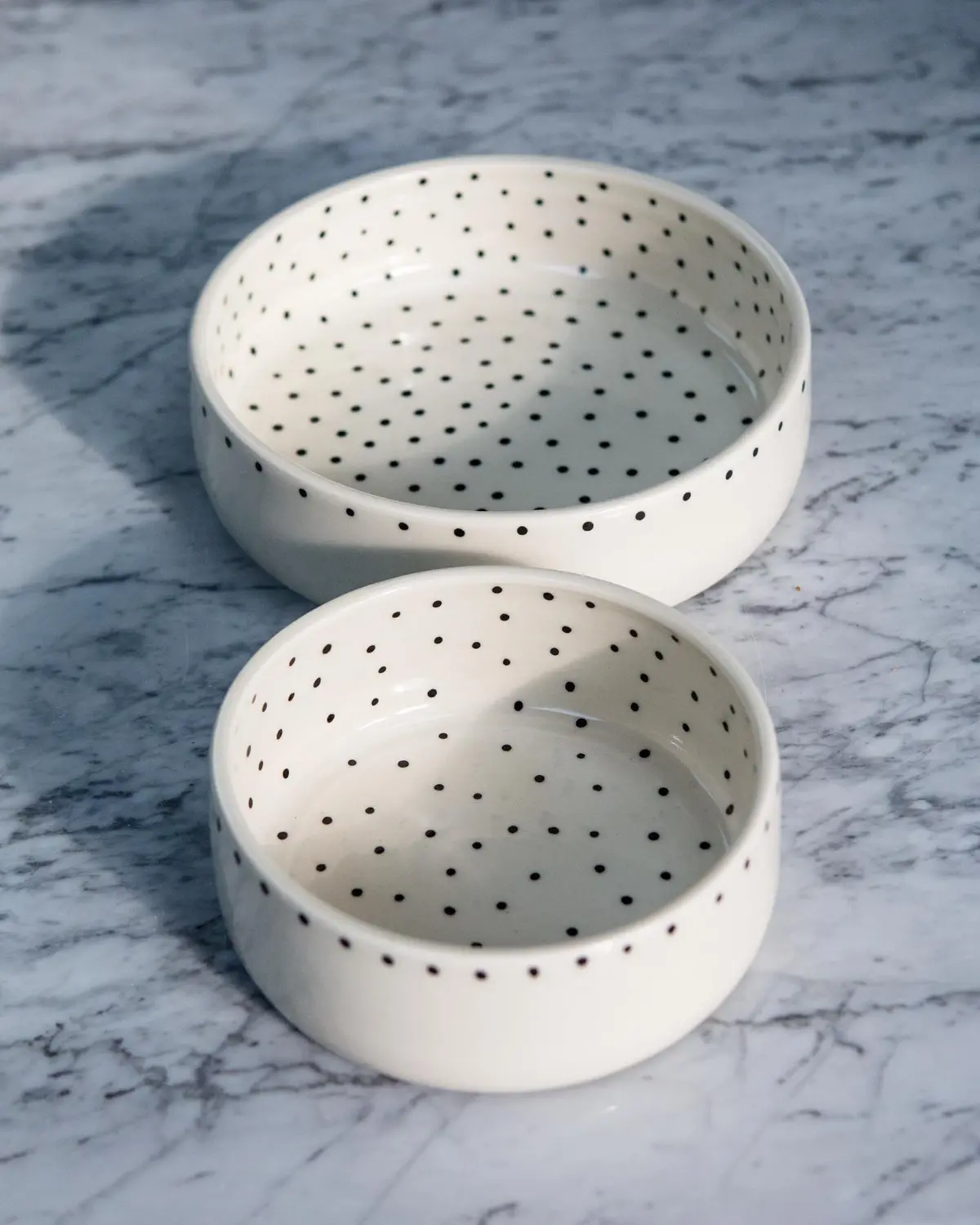 Dots Dog Bowl In Black + White (Dog & Co. Exclusive) 1