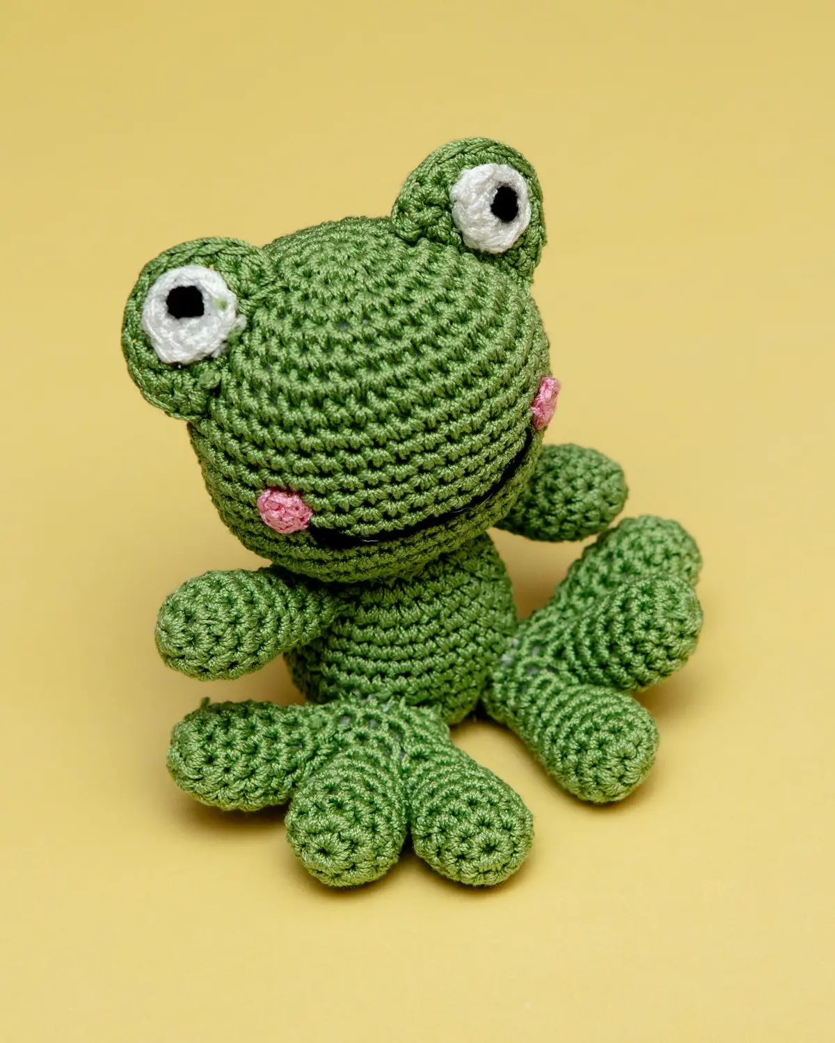 Fritz The Frog Organic Cotton Knit Dog Toy 1